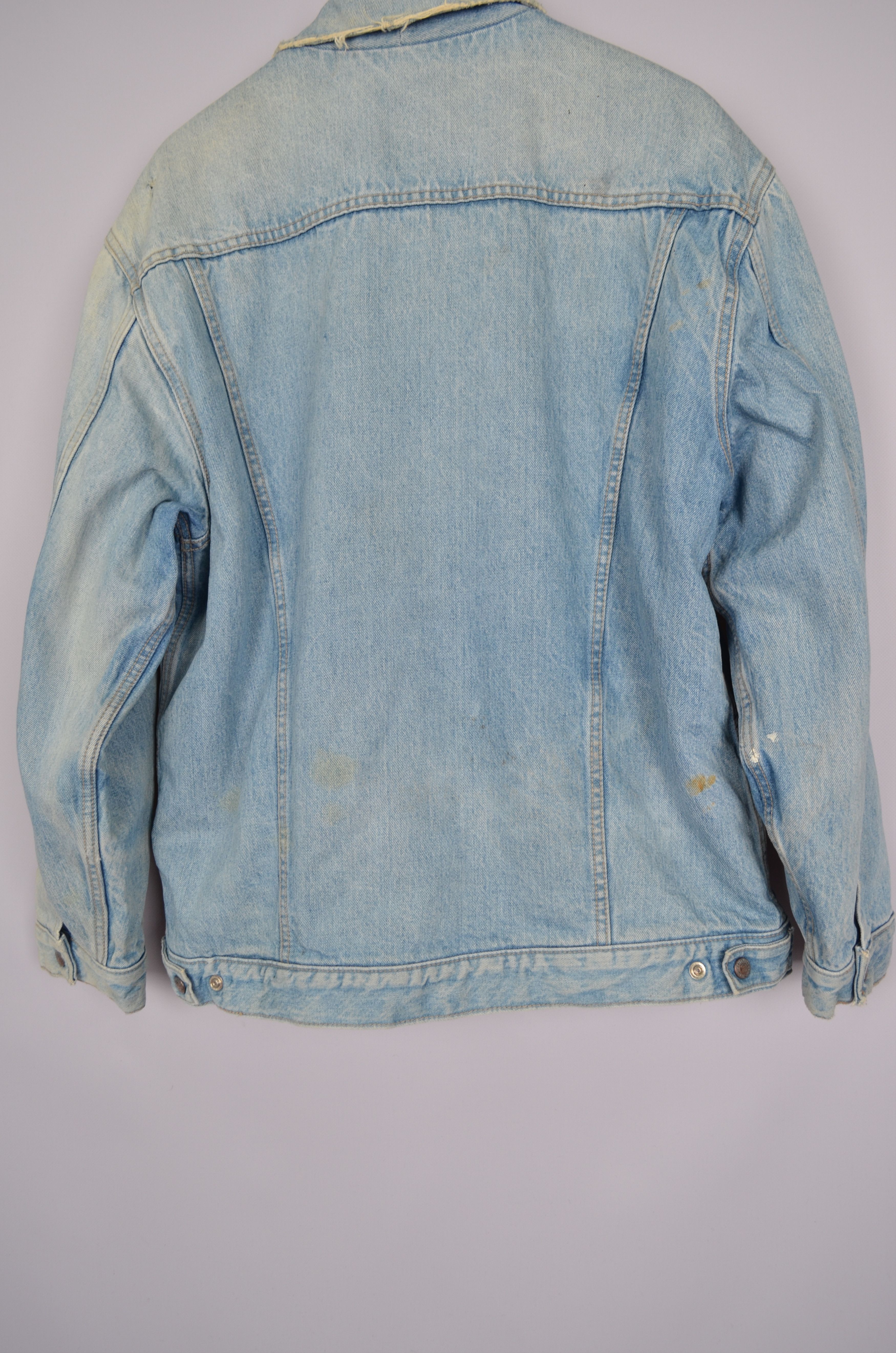 Big John × Vintage Vintage 90s Big-John Denim Trucker Sherpa Blue Jacket RARE Size US L / EU 52-54 / 3 - 16 Thumbnail