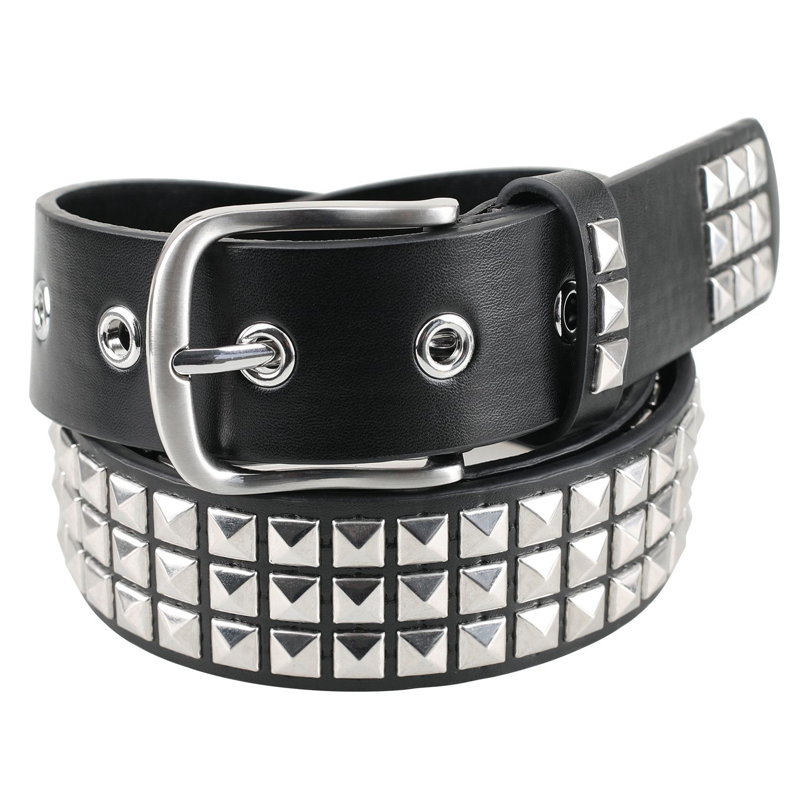 Designer Dark Vintage Belt Riveted Belts Menswear Accessories Size ONE SIZE - 1 Thumbnail
