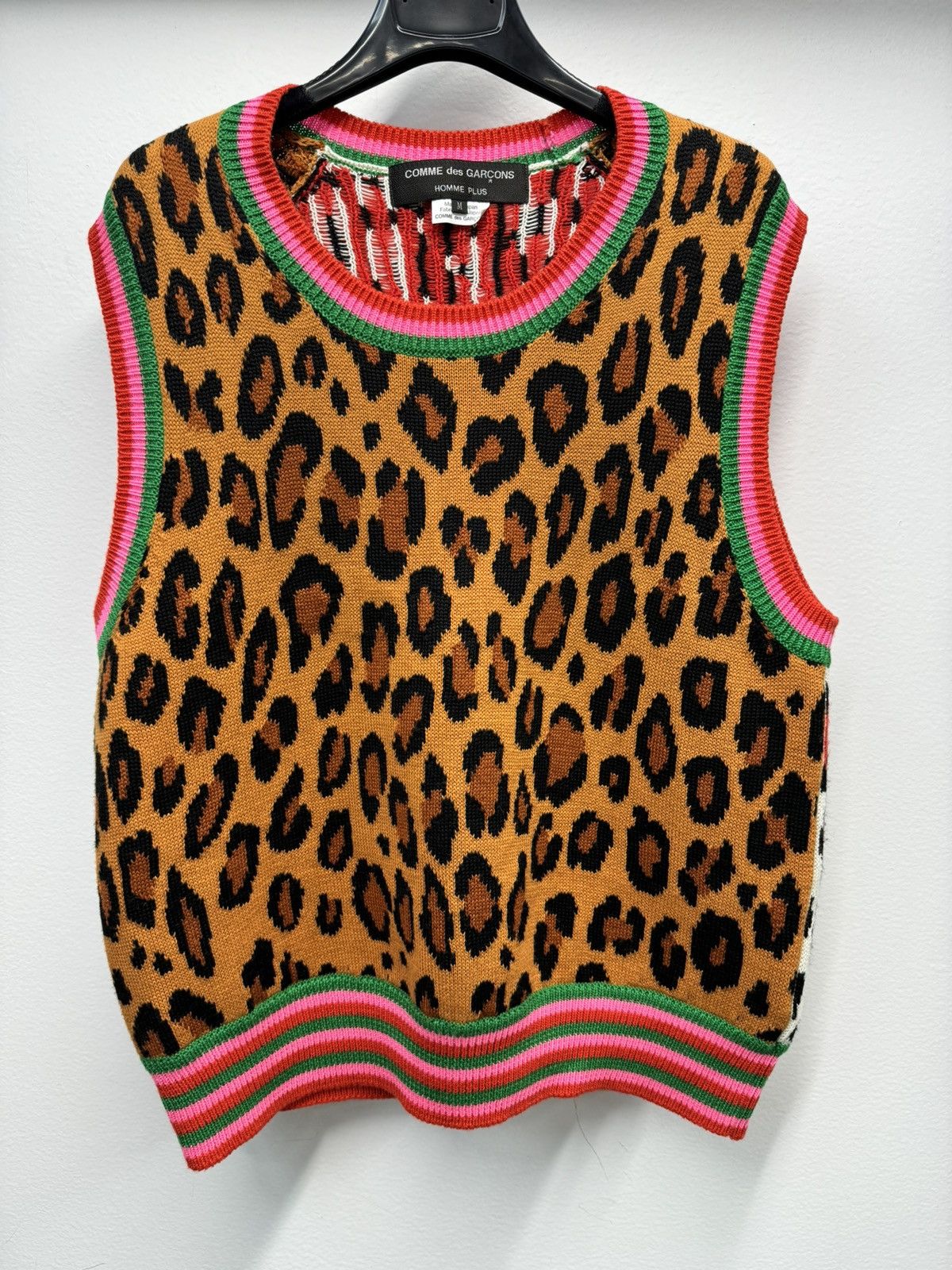 Pre-owned Comme Des Garçons Leopard Knit Vest Ss18