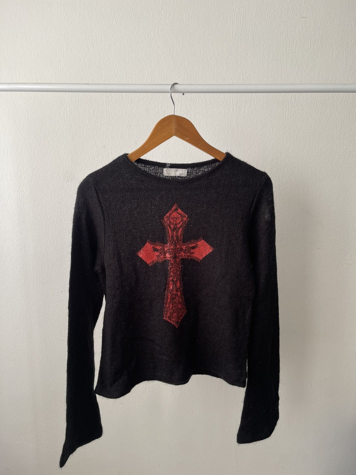 Beauty Beast × If Six Was Nine × Le Grande Bleu (L.G.B.) Rivulet of C.g Red Cross Crop Knit Size US XS / EU 42 / 0 - 2 Thumbnail