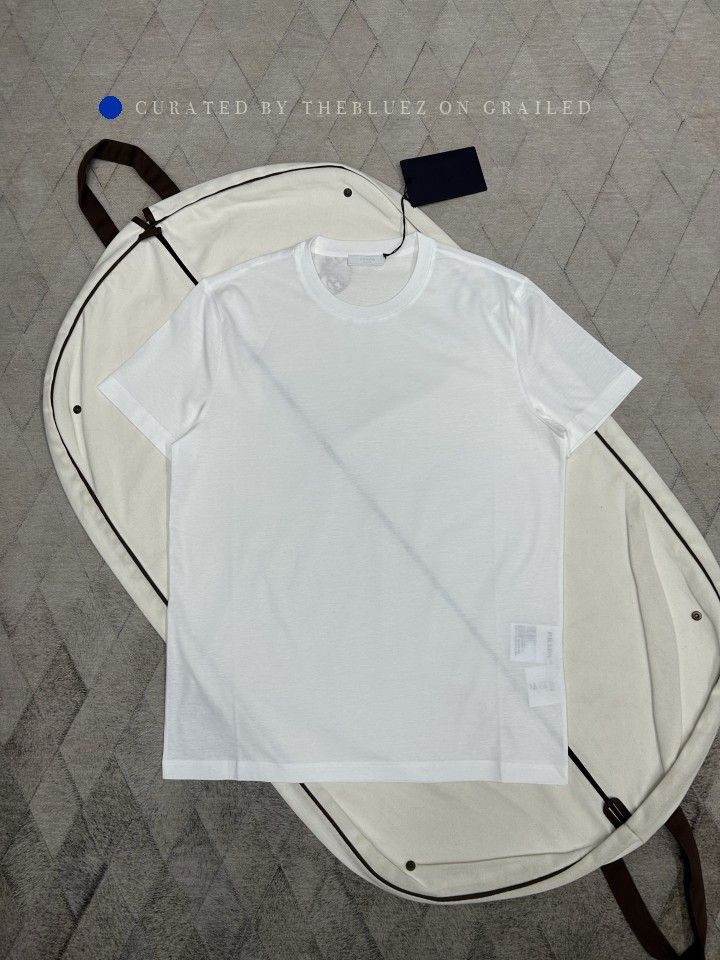 Prada White Short-Sleeve Crewneck T-Shirt Size US XXL / EU 58 / 5 - 1 Thumbnail
