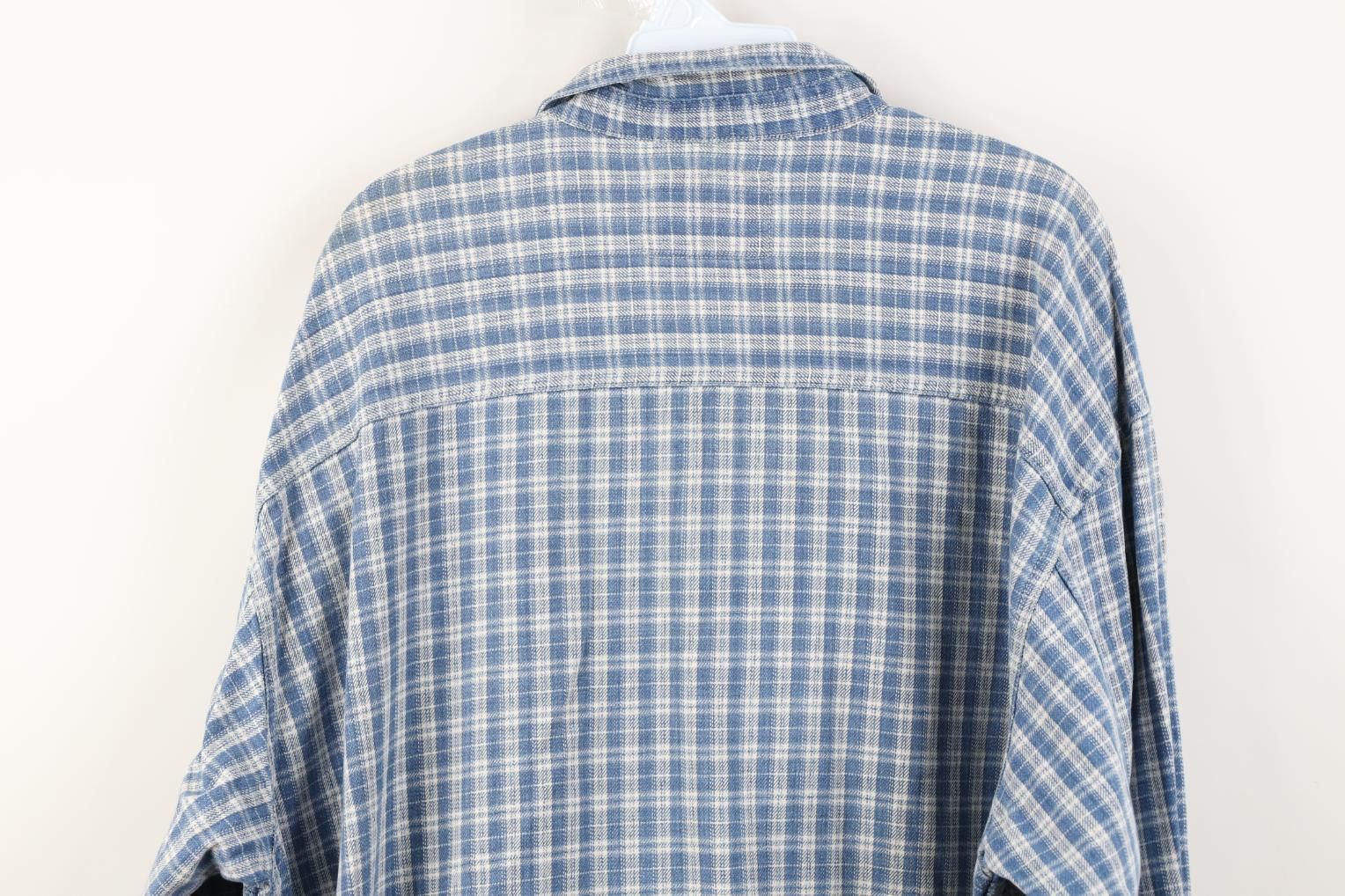 Levi's Vintage 90s Levis Denim Collared Button Shirt Blue Plaid Size US XL / EU 56 / 4 - 13 Thumbnail