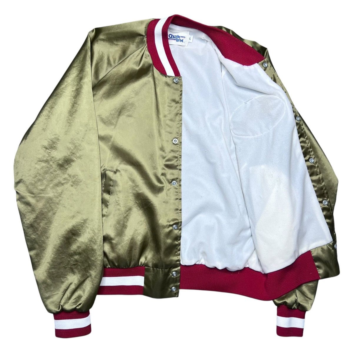 NFL San Francisco 49ers Chalk Line Plain Back Satin Jacket