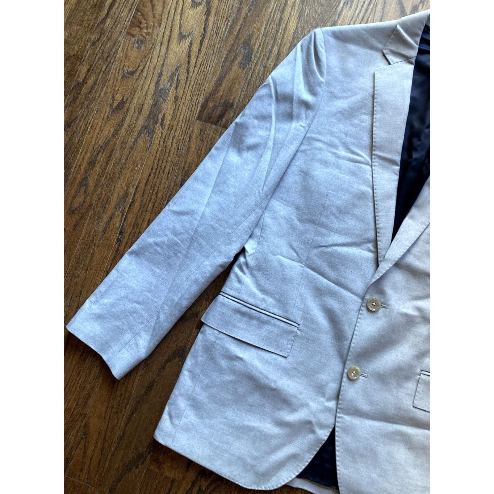 J.Crew J.CREW Blazer Men 38R Gray Cotton Lined Single-Breasted Collared Regular Jacket Coat Size 38R - 2 Thumbnail
