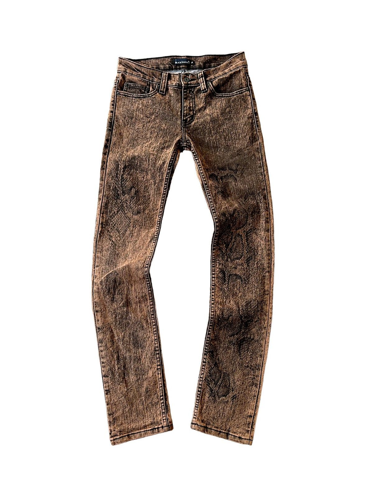 If Six Was Nine Y2k Black Varia mudmax snakeskin goth denim Size US 30 / EU 46 - 1 Thumbnail