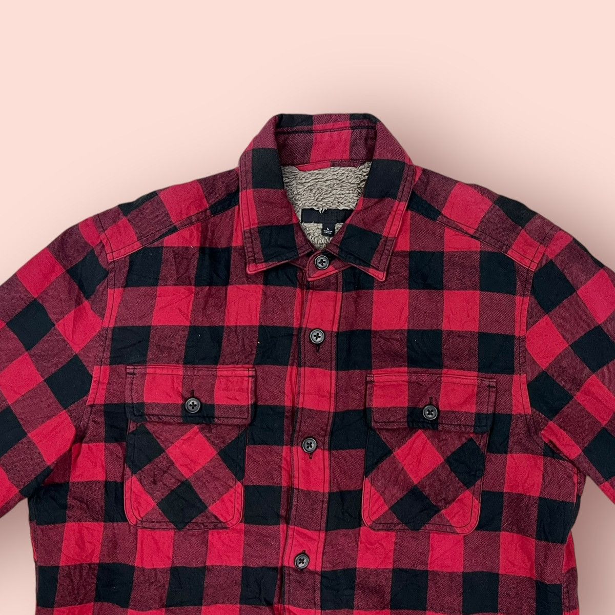Flannel × Jun Takahashi × Uniqlo VINTAGE UNIQLO DOUBLE CHEST POCKET FLEECE LINING FLANNEL Size US L / EU 52-54 / 3 - 6 Thumbnail