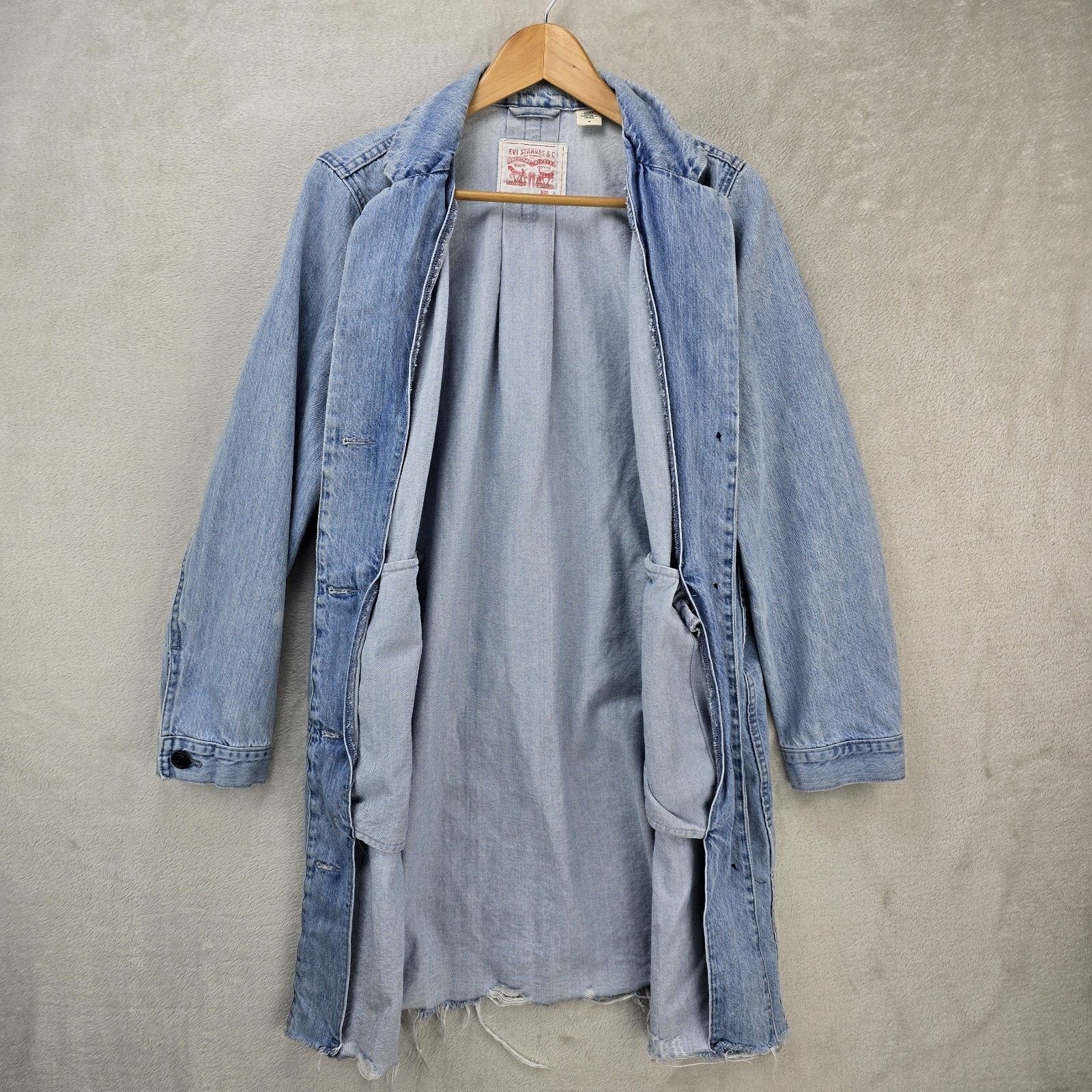 Levi's Levis Josette Duster Long Coat Medium Distressed Hem Western Size M / US 6-8 / IT 42-44 - 8 Thumbnail