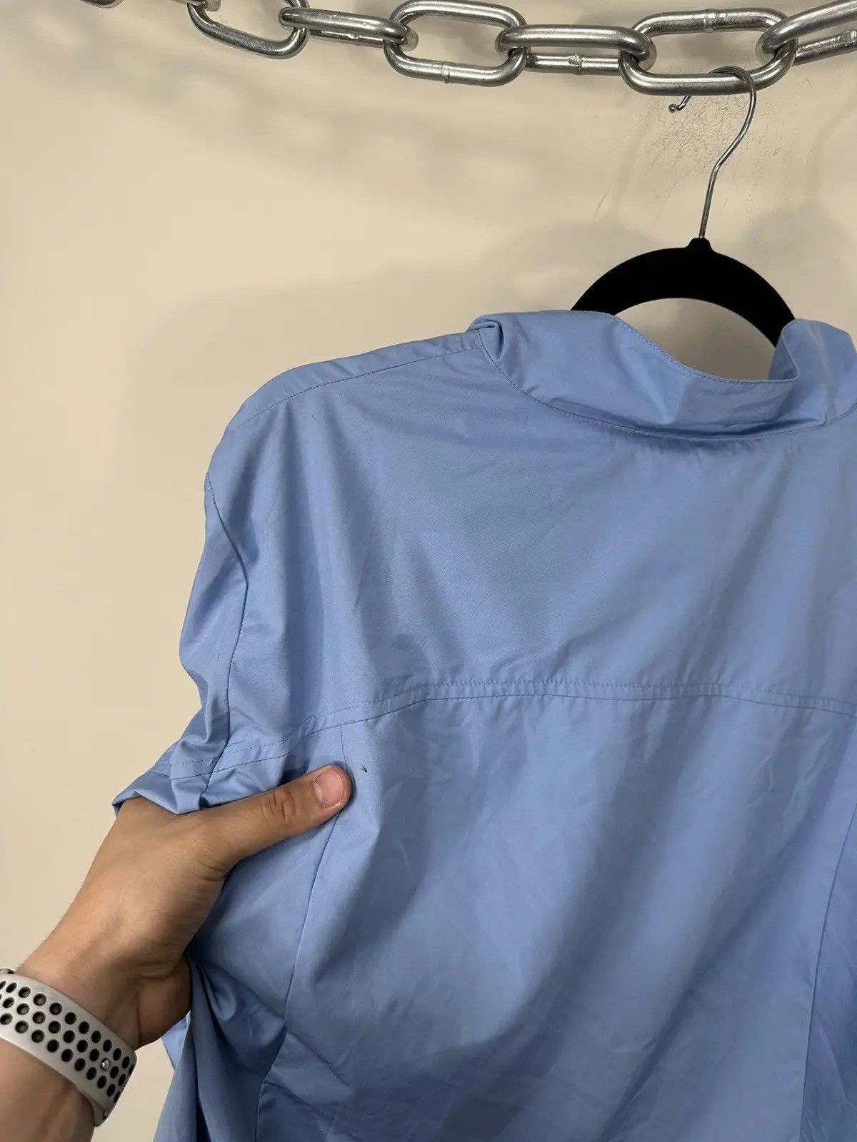 Nike × Vintage Vintage Nike Y2K Light Blue Swoosh Hype Retro Drill Jacket Size US XL / EU 56 / 4 - 10 Thumbnail