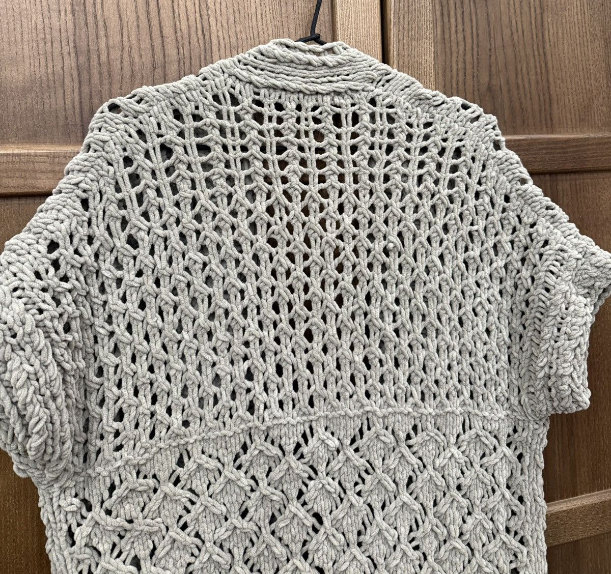 Iris von Arnim Iris Von Arnim Gray Cable Knit Cardigan Short Sleeve Sweater Size M / US 6-8 / IT 42-44 - 11 Thumbnail