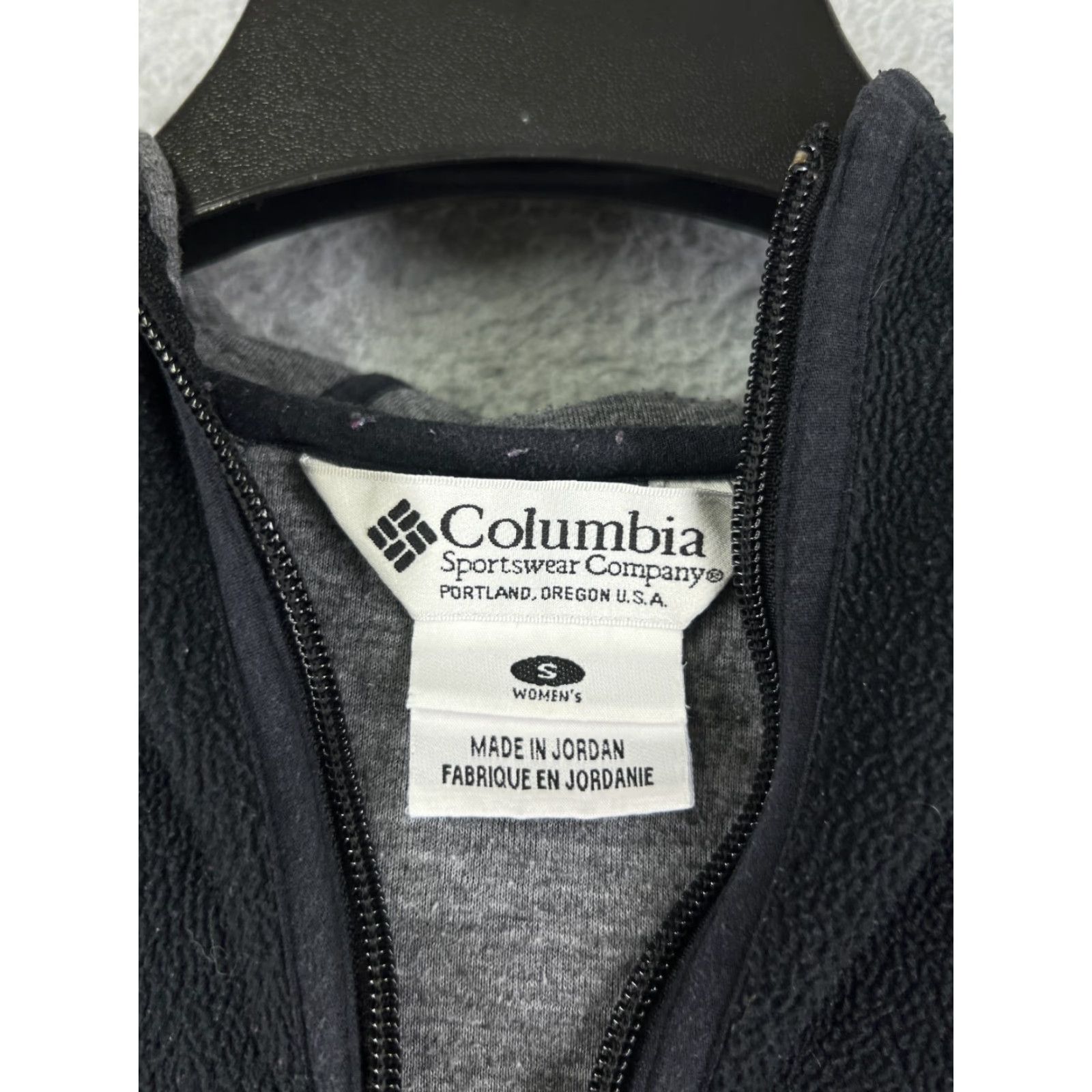 Vintage Columbia Jacket Women XL Black Fleece Hooded Full Zip Polyester Size XL / US 12-14 / IT 48-50 - 3 Thumbnail