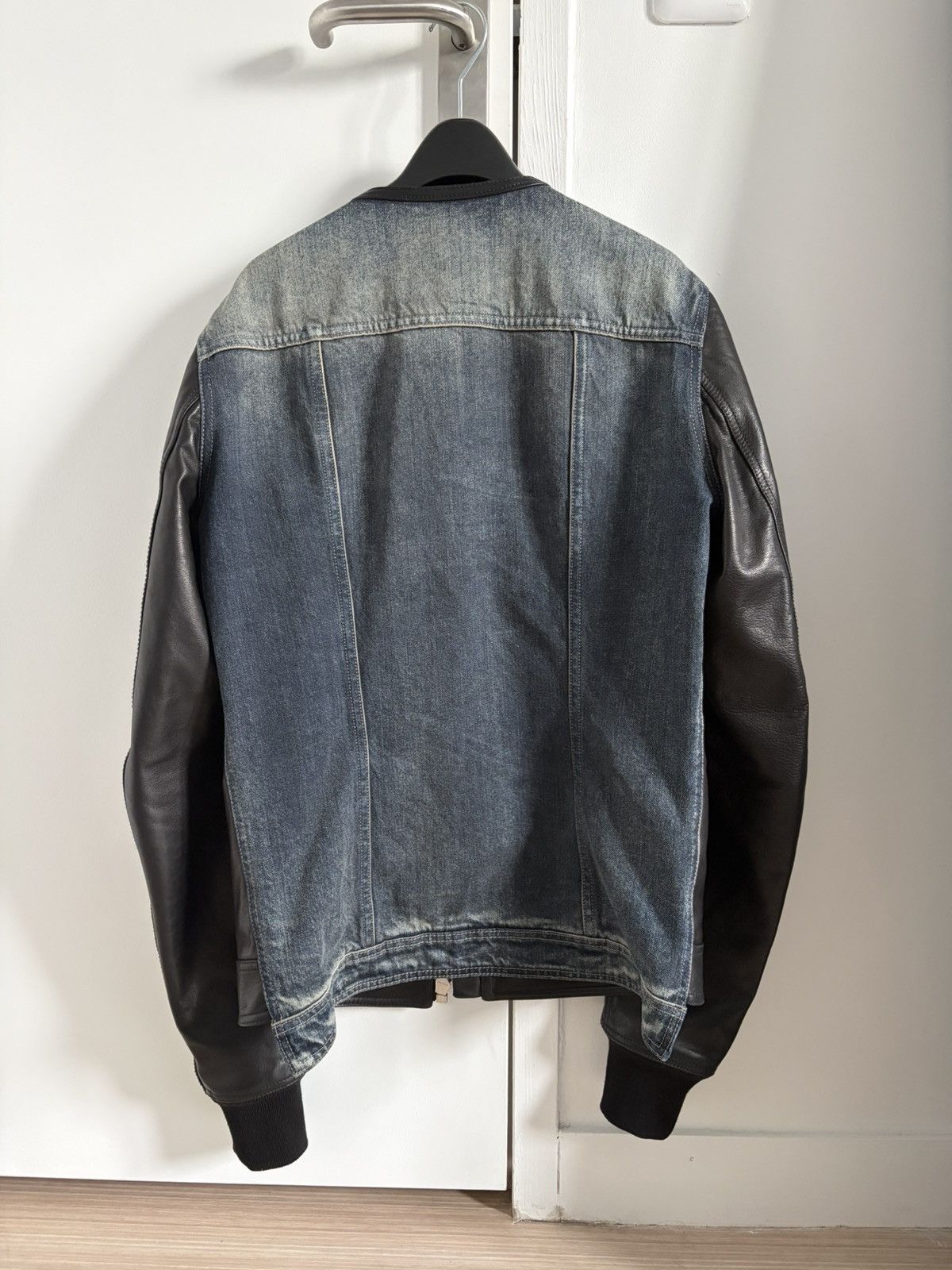Rick Owens Rick Owens S/S 19 “Babel” Leather & Denim Bomber Jacket Size US M / EU 48-50 / 2 - 2 Thumbnail