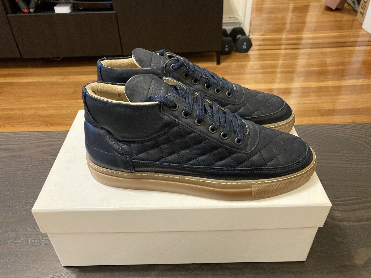 Filling Pieces Filling Pieces x Ronnie Fieg Kith Mid top quilted Navy Blue Size US 7.5 / EU 40-41 - 2 Thumbnail