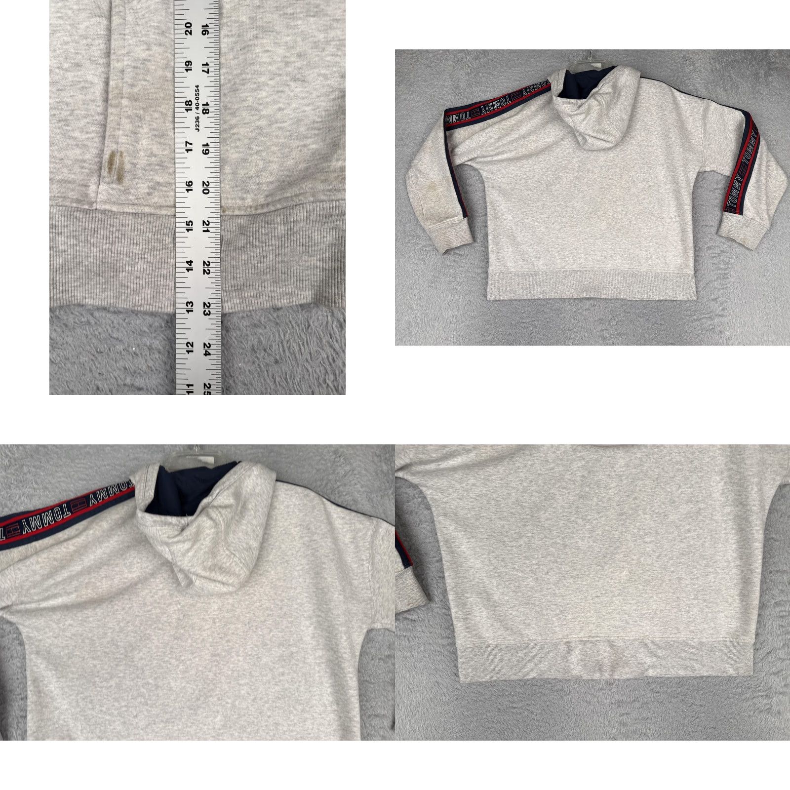 Tommy Hilfiger Tommy Hilfiger Sport Womens L Gray Full Zip Logo Tape Sleeve Jersey Hoodie Sweatshirt Jacket Size L / US 10 / IT 46 - 9 Thumbnail
