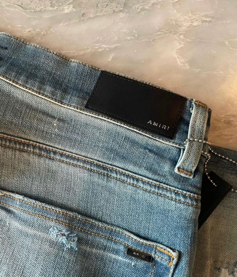 Amiri Amiri camouflage patched blue denim pants Size US 34 / EU 50 - 3 Thumbnail