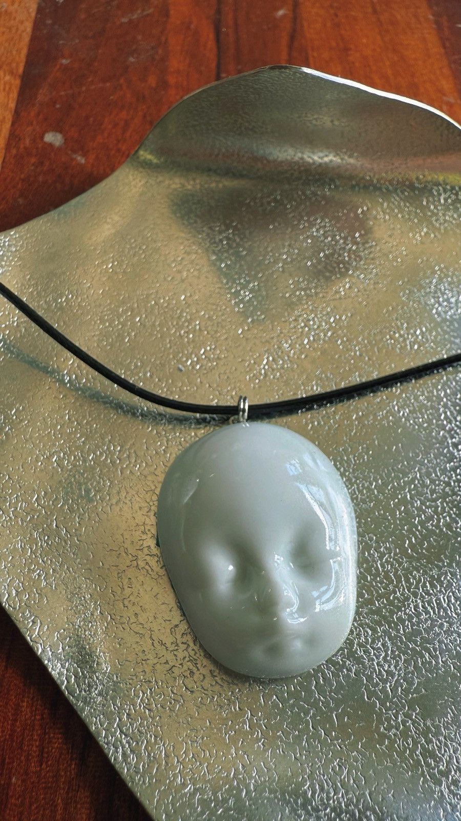 Other Porcelain Baby Face Pendant Necklace – Gothic & Artistic Size ONE SIZE - 4 Thumbnail
