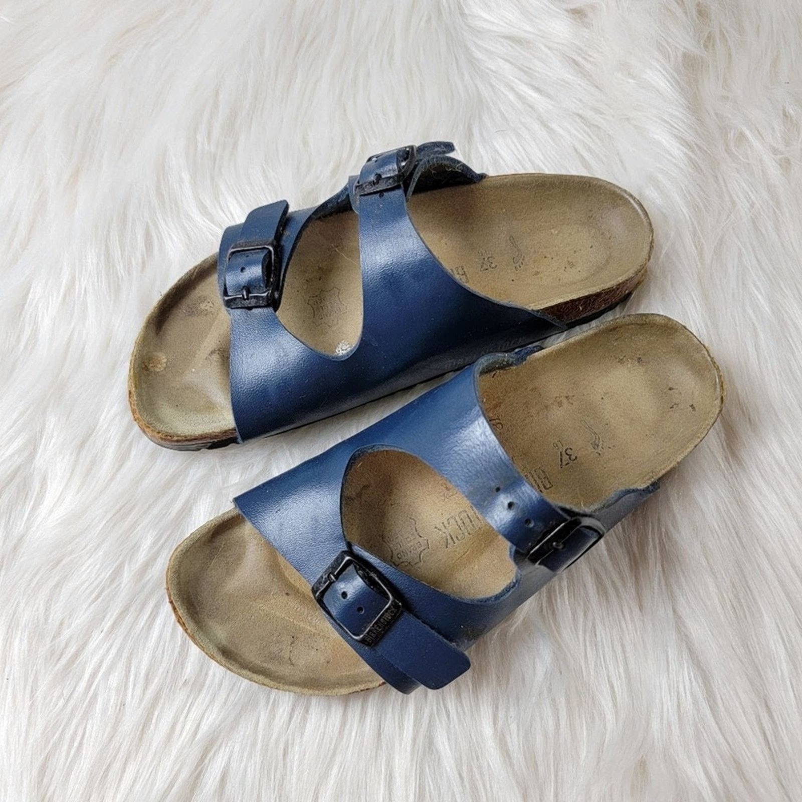 Birkenstock Birkenstock Navy Blue Leather Milano Sandals - 6 Size US 6 / IT 36 - 4 Thumbnail