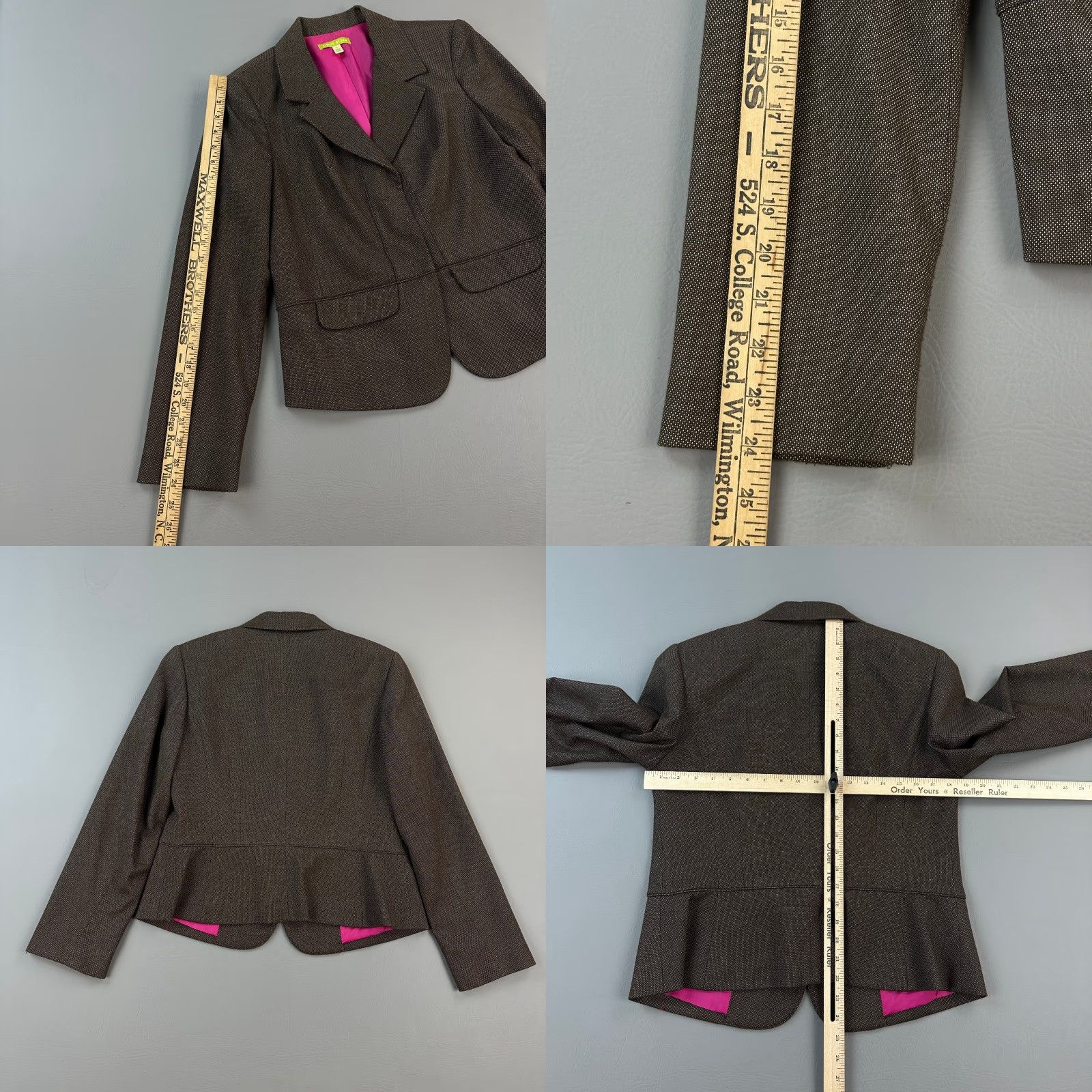 Vintage Sigrid Olsen Pantsuit Women's 10 Brown Blazer Slacks Career Office Set of 2 - Jacket Pants, Brown, Regular, 2 Piece, Veuillez, Dry Clean Only Size 32" / US 10 / IT 46 - 8 Thumbnail