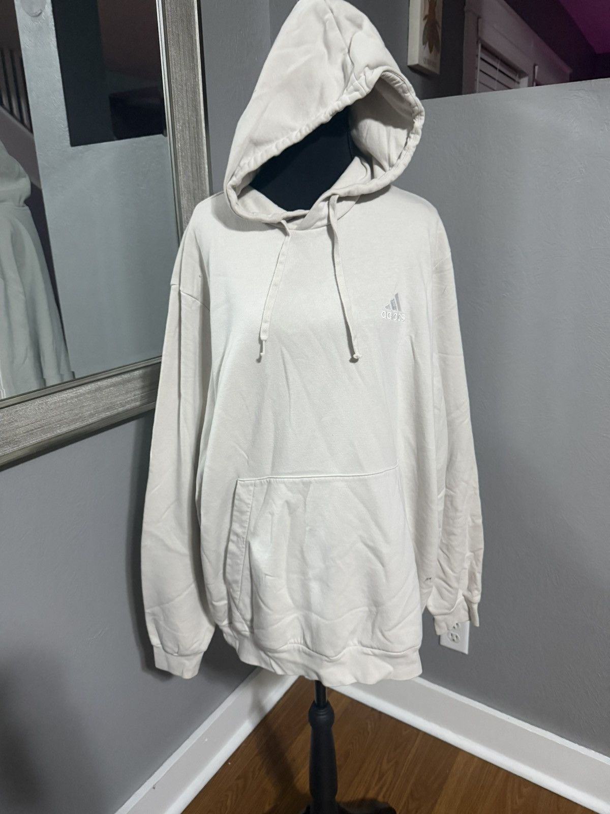 Adidas Adidas Men’s Off White Hooded Sweater Athletic Size XL. Size US XL / EU 56 / 4 - 1 Thumbnail