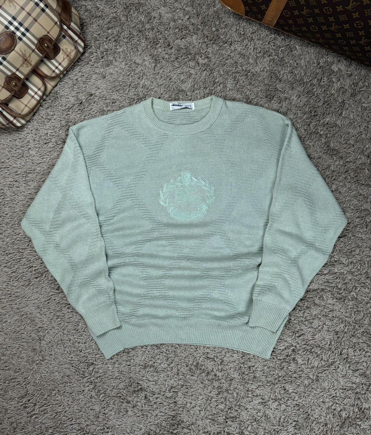 Burberry × Vintage Vintage rare sweater Burberry central logo original item Size US XL / EU 56 / 4 - 1 Thumbnail