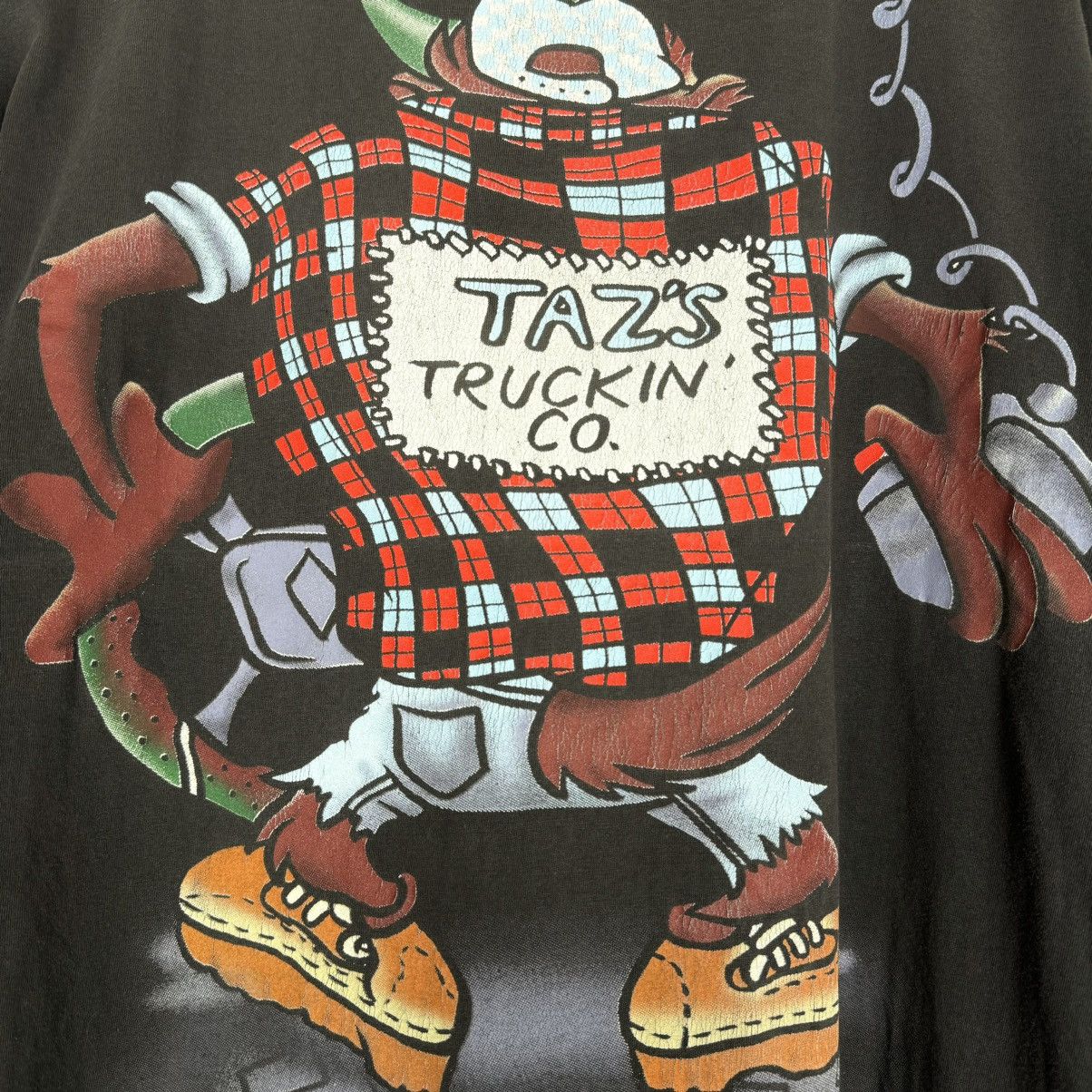 Vintage Vintage 1996 Looney Tunes Taz Truckin Co Cartoon T Shirt Size US XL / EU 56 / 4 - 8 Thumbnail