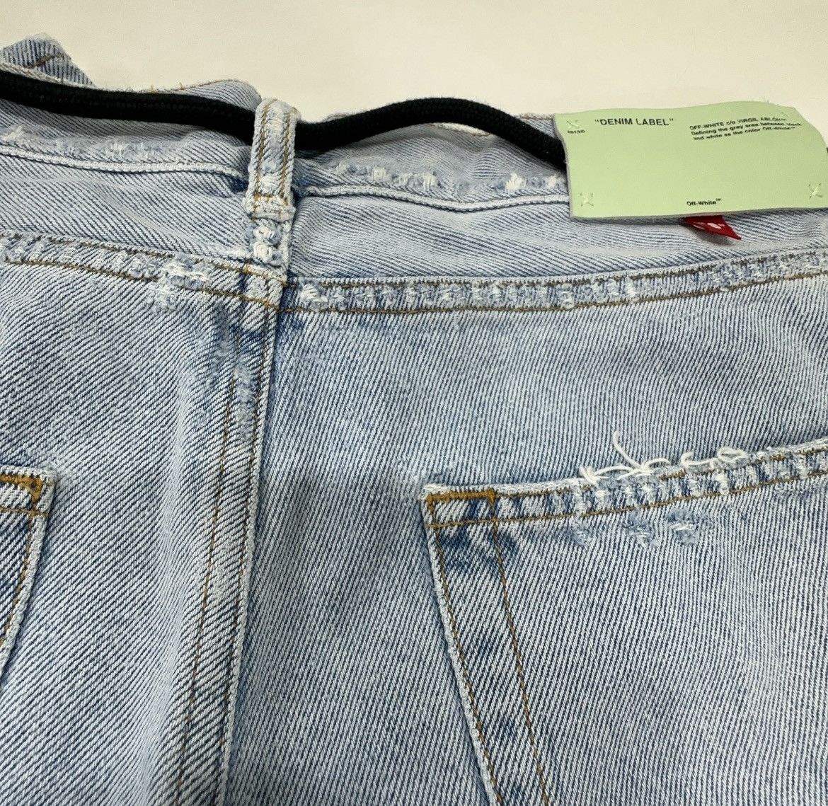 Off-White Off-White blue letter print denim pants Size US 29 - 9 Thumbnail