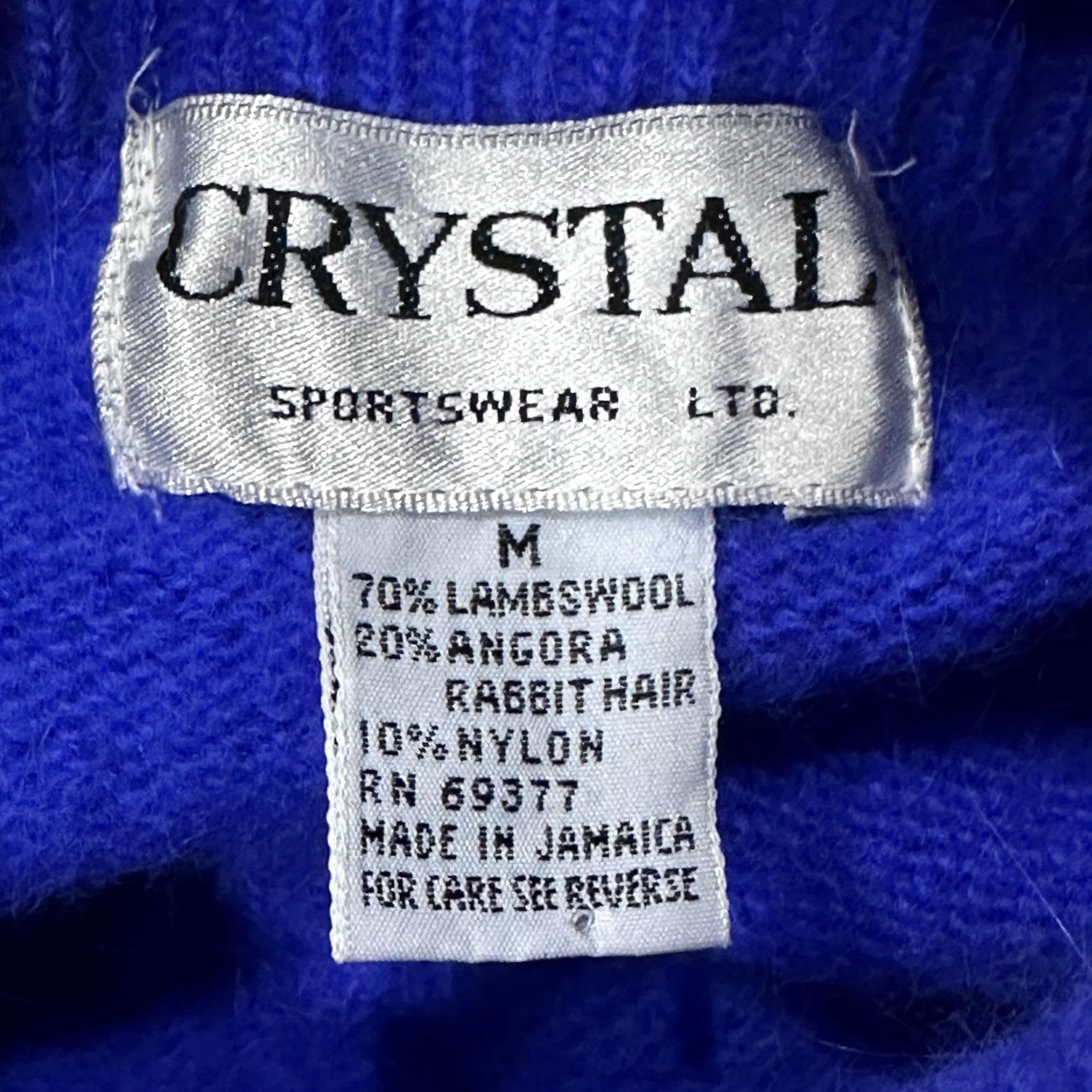 Vintage VINTAGE Crystal Sweater Womens M Blue Wool Angora Mock Neck DYE TRANSFER Size M / US 6-8 / IT 42-44 - 7 Thumbnail