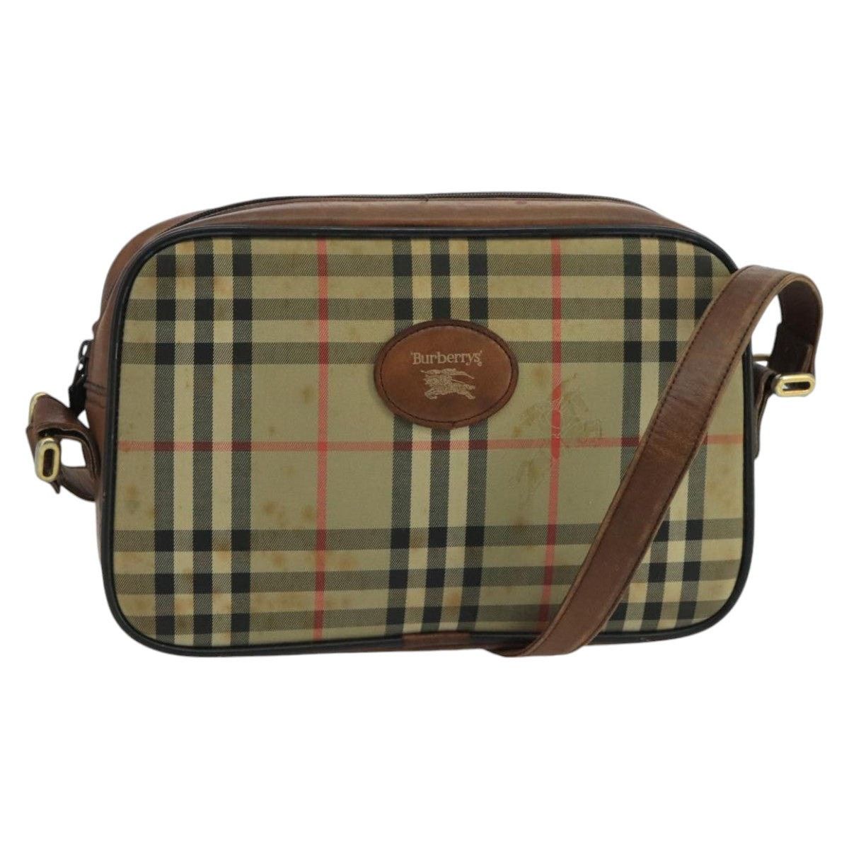Burberry Burberry Nova Check Shoulder Bag Canvas Leather Beige Brown Size ONE SIZE - 1 Thumbnail