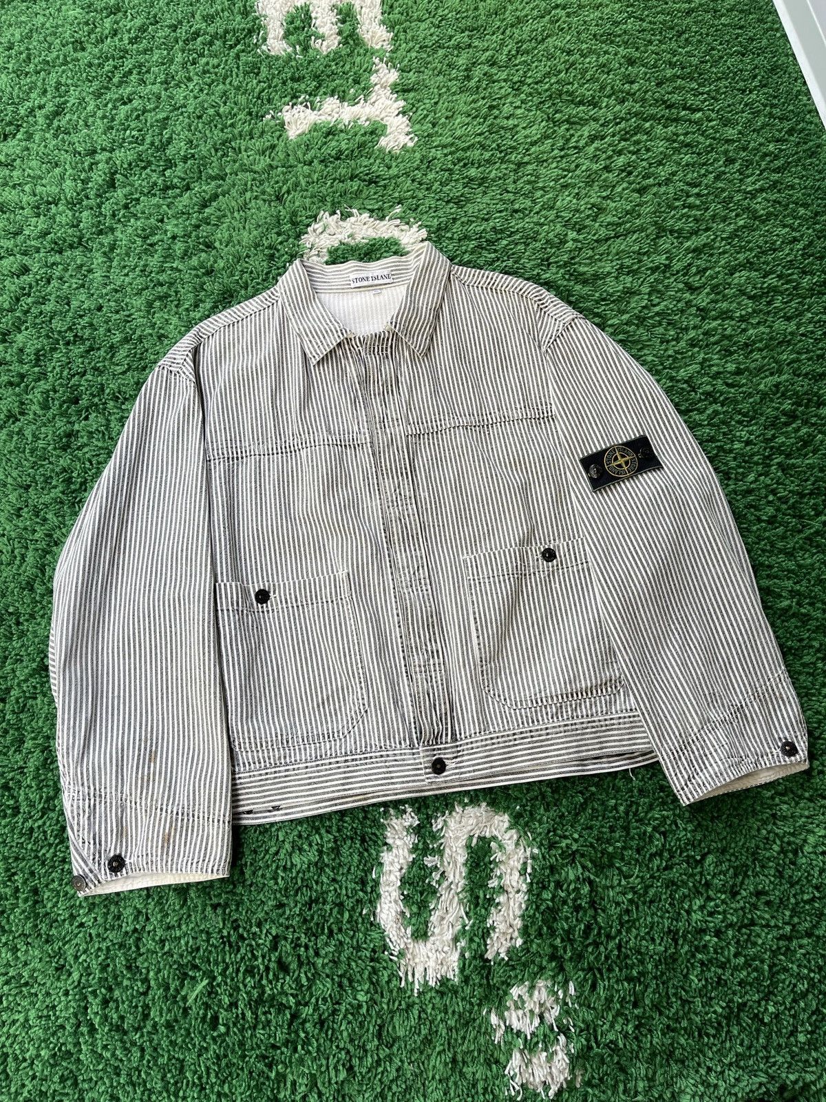 Stone Island Stone Island 1986 Rep Pigment Print Striped Chore Jacket Size US XL / EU 56 / 4 - 2 Thumbnail