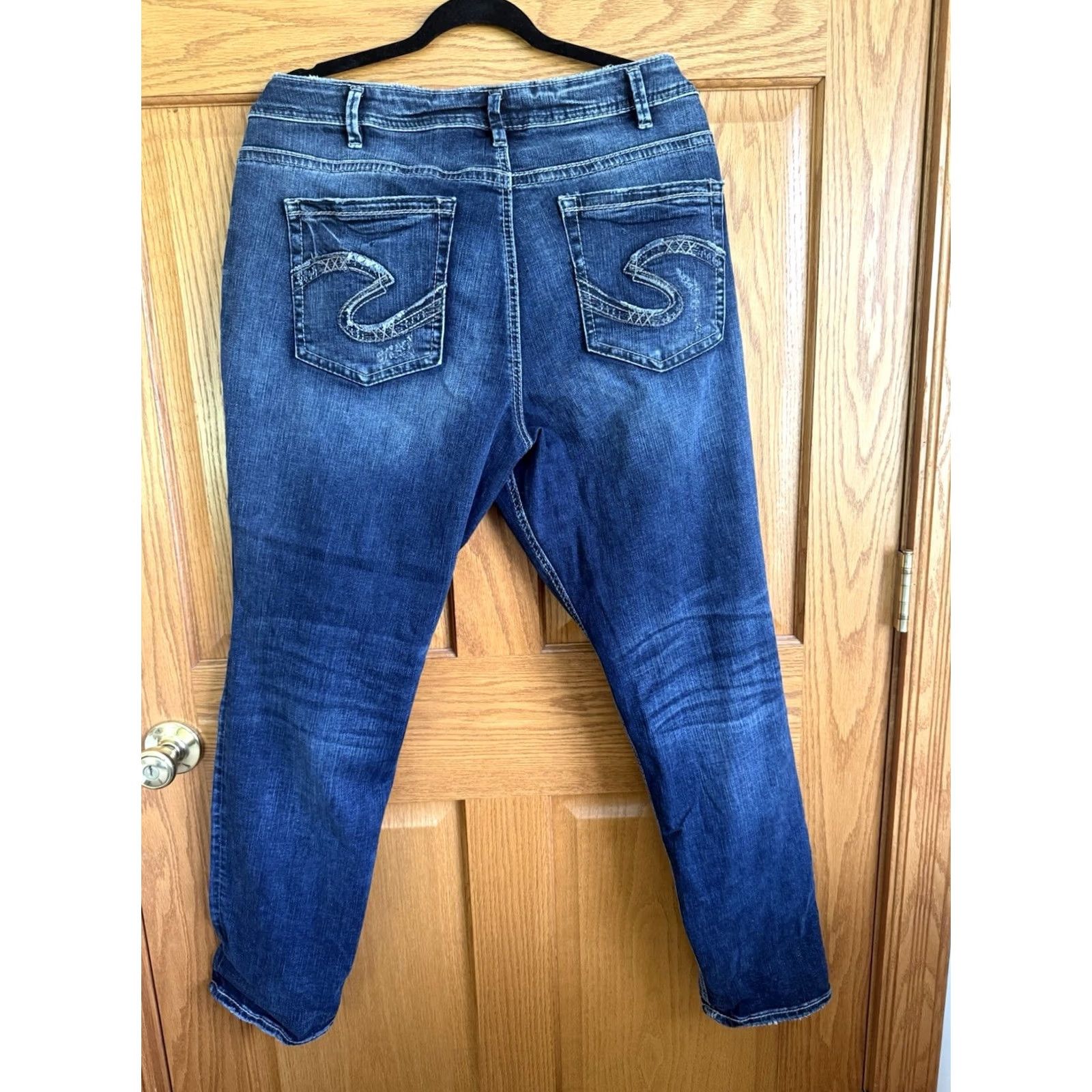 Silver Jeans Co. Silver Jeans Sam Relaxed Straight Leg Jeans Womens 18/29 Blue Denim Mom Core Weekend Size 40" / US 18 - 2 Thumbnail