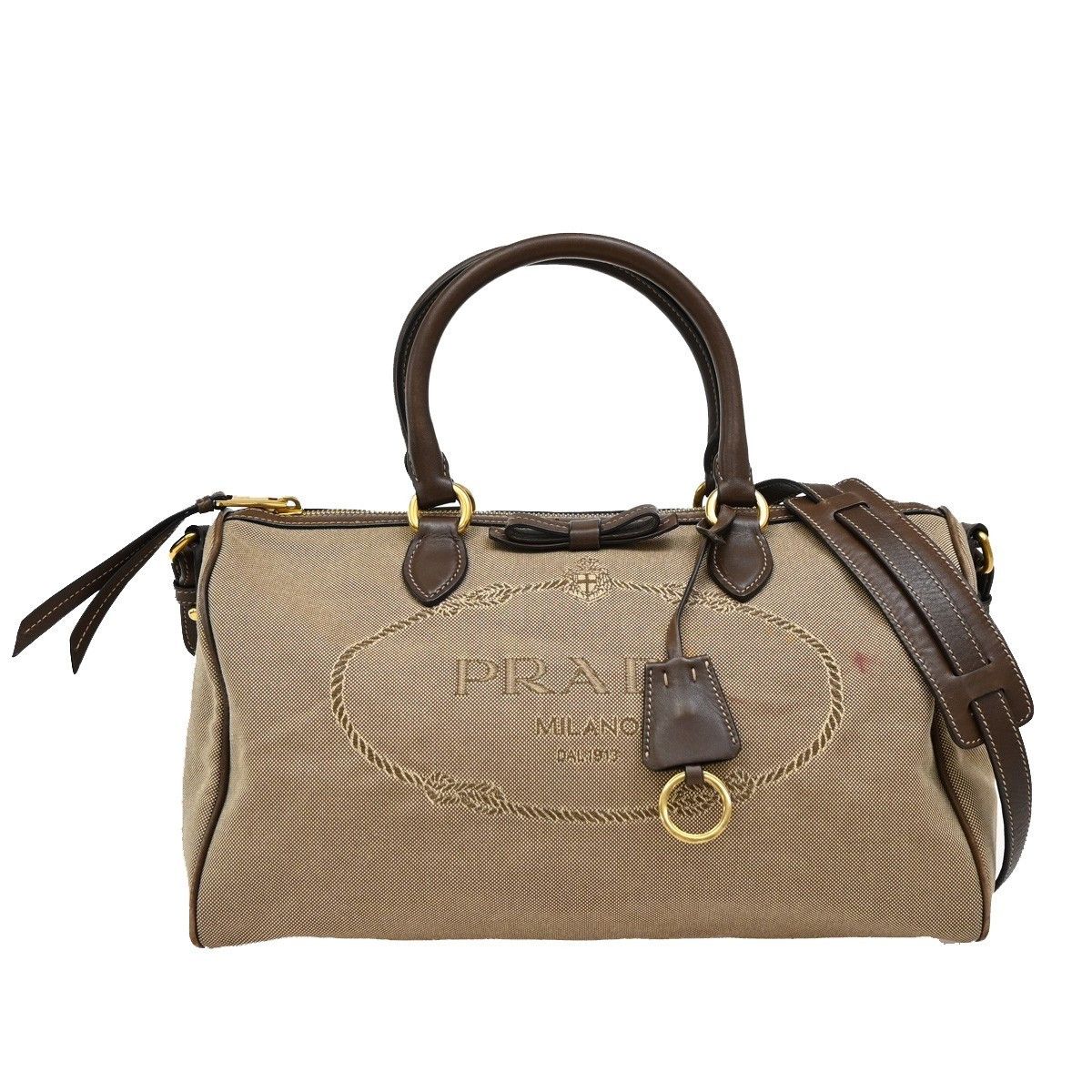 Prada Prada Logo Convertible Boston Bag Canvas Size ONE SIZE - 1 Thumbnail