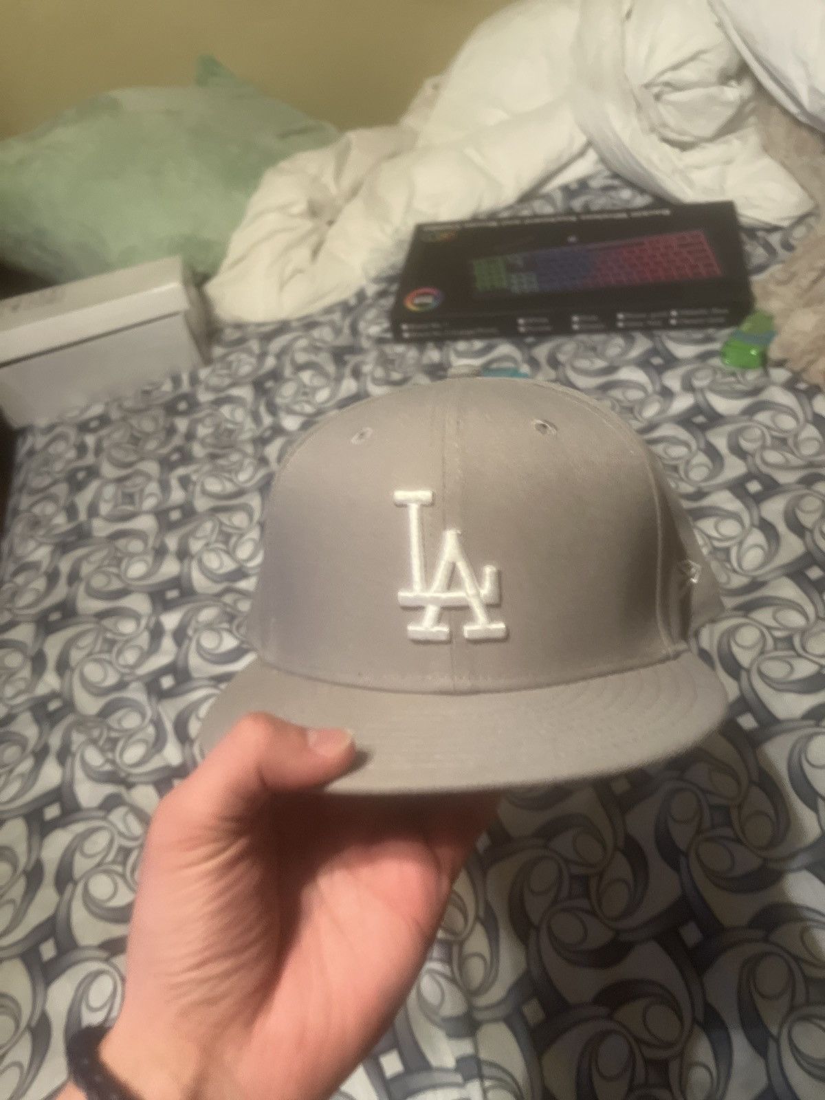 Los Angeles Apparel LA MLB 59FIFTY NEW ERA GREY SPORTS BASEBALL CAP HAT Size ONE SIZE - 3 Thumbnail