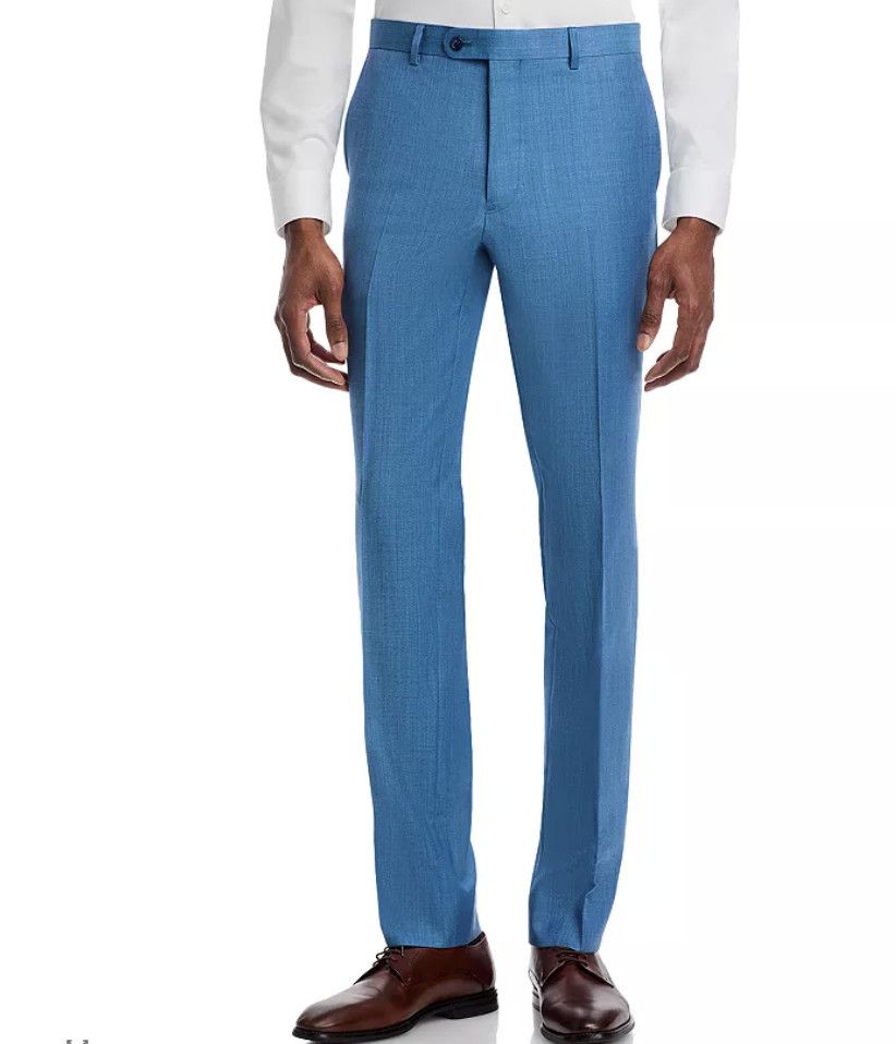 John Varvatos John Varvatos Star USA Sharkskin Slim Fit Suit Pants Blue 38 Size US 38 / EU 54 - 1 Thumbnail