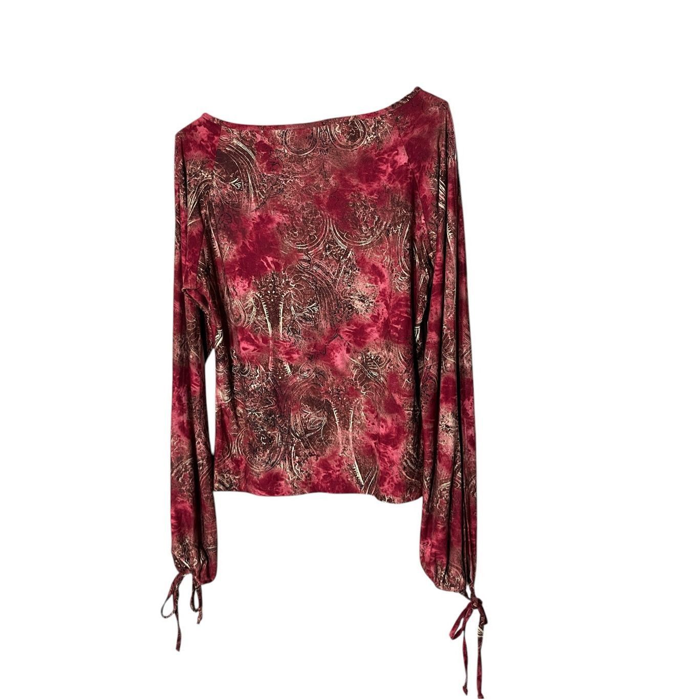 Other Vintage Rave Y2K Cold Shoulder Paisley Long Sleeve Blouse Size L Size L / US 10 / IT 46 - 9 Thumbnail