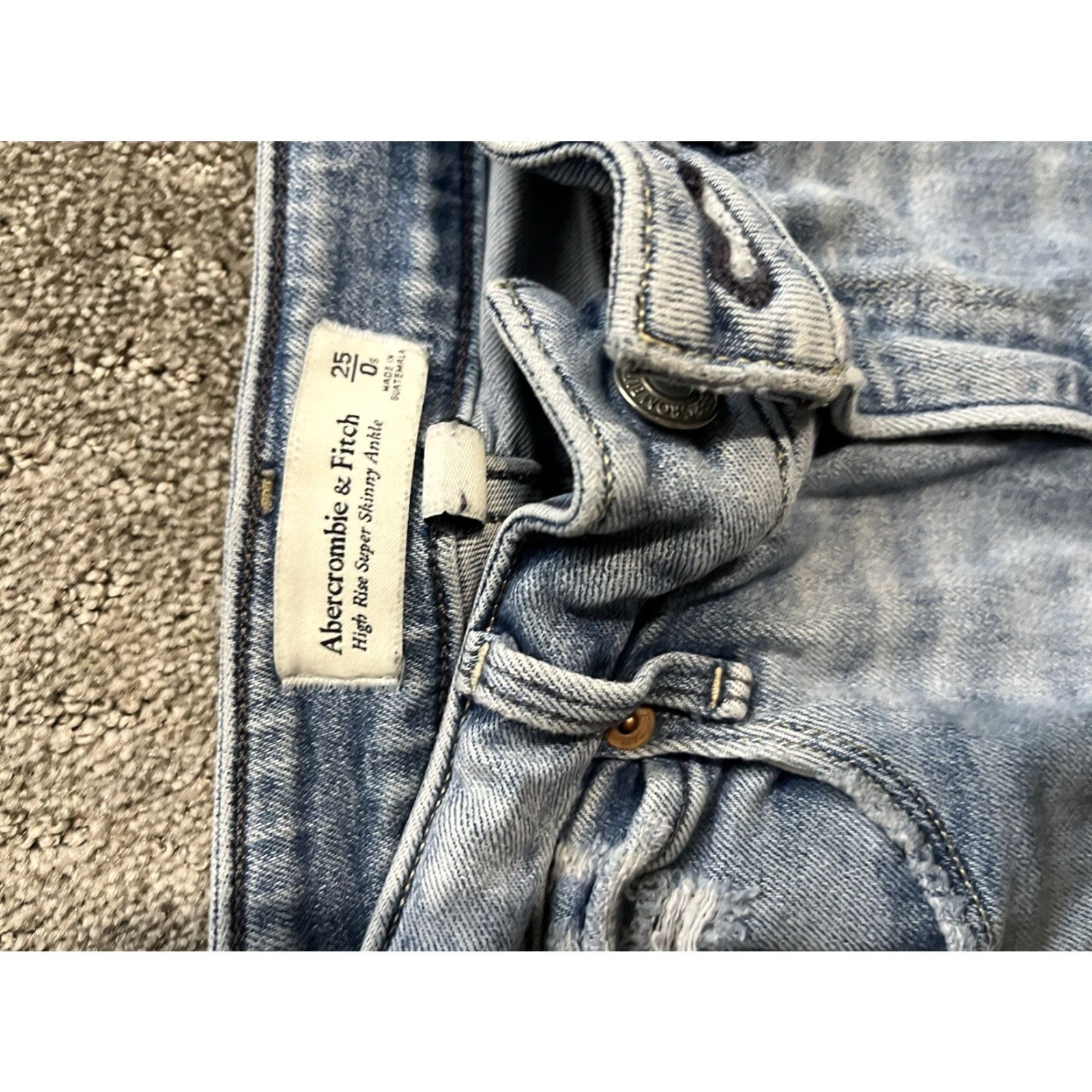 Abercrombie & Fitch Abercrombie & Fitch Jeans Women 0 Denim Destroyed High Rise Super Skinny Ankle Blue Slim 5-Pocket 20in Inseam Womens Size 25" / US 0 / IT 36 - 5 Thumbnail