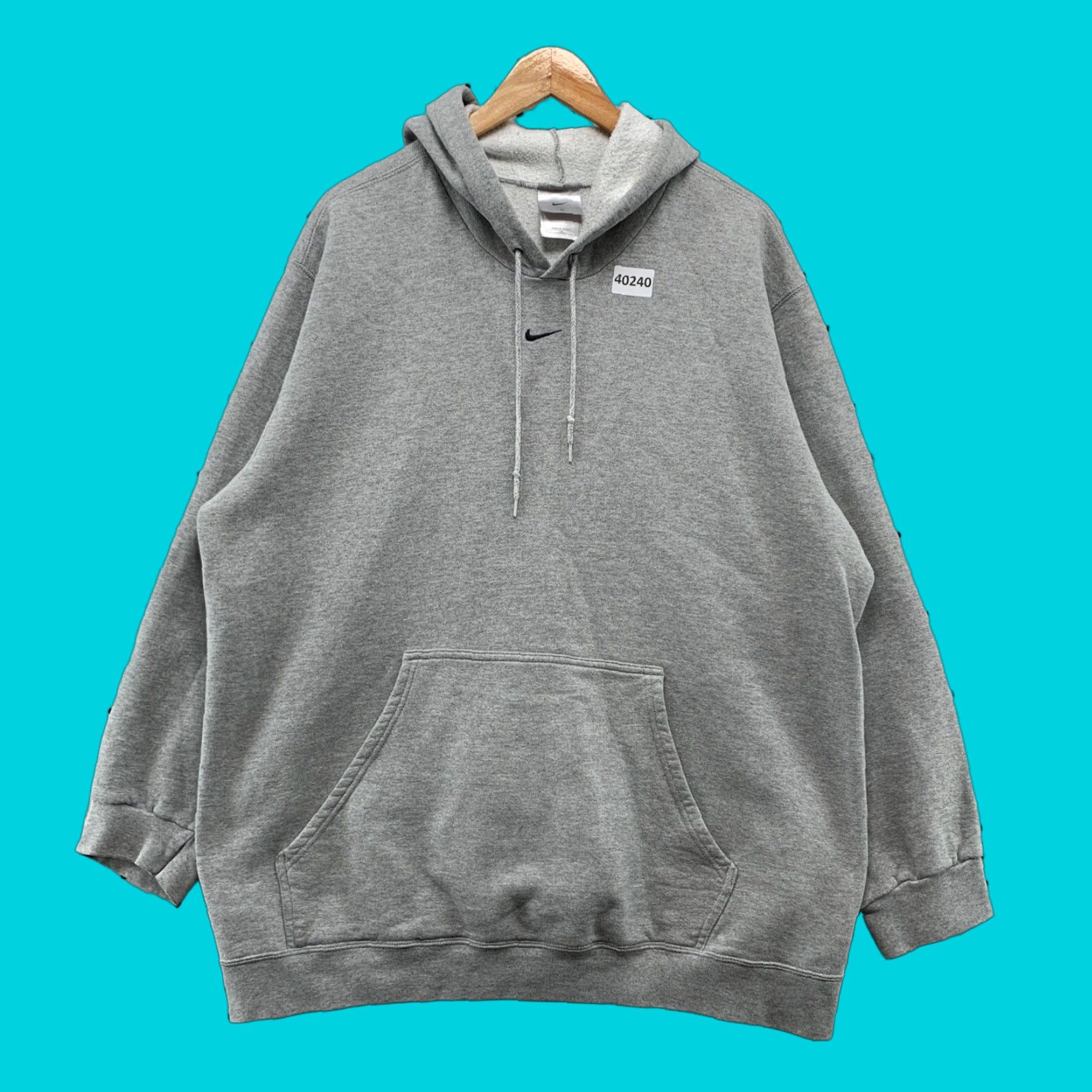 VINTAGE Nike Hoodie Sweatshirt Mens XL Gray Oversized Pullover 90s