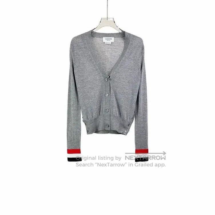 Thom Browne Thom Browne Lightweight V-Neck Gray Knit Cardigan Size XS / US 0-2 / IT 36-38 - 1 Thumbnail