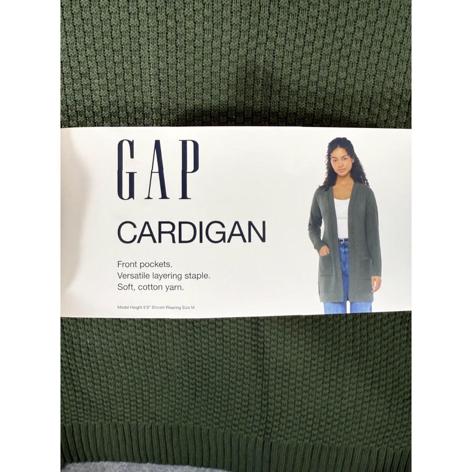 Gap Gap Open Front Cardigan Sweater Womens 2XL Olive Green Long Sleeve Pockets NWT Size XXL / US 16-18 / IT 52-54 - 7 Thumbnail