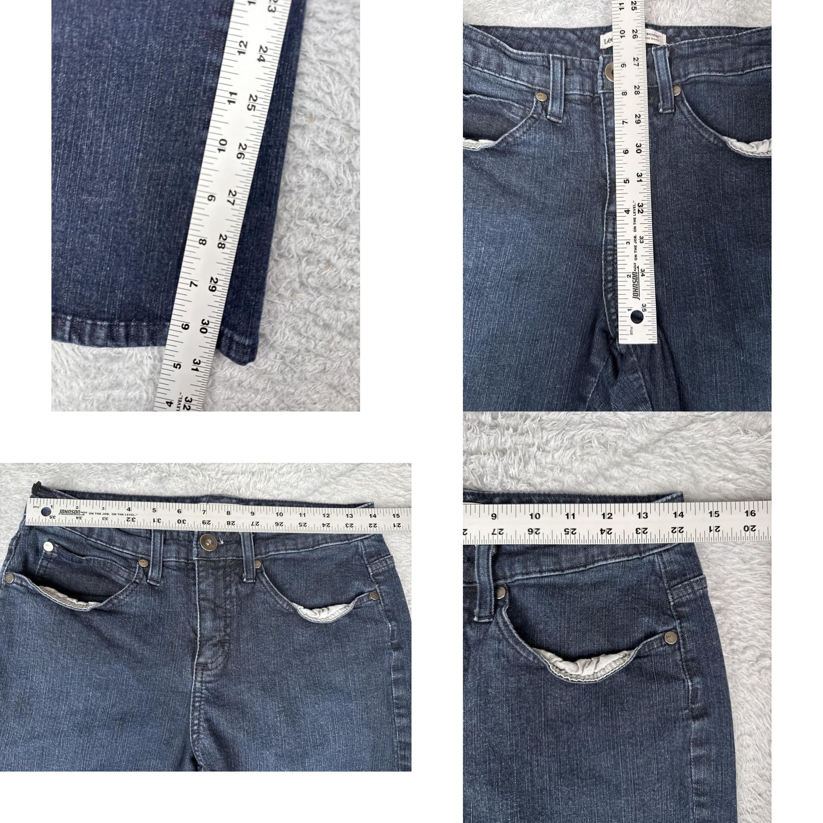 Lee Lee Jeans Bootcut Denim 27 Blue Dark Wash Womens Slim Secret Slender Low Rise 90s Cowboy Style Size 27" / US 4 / IT 40 - 8 Thumbnail