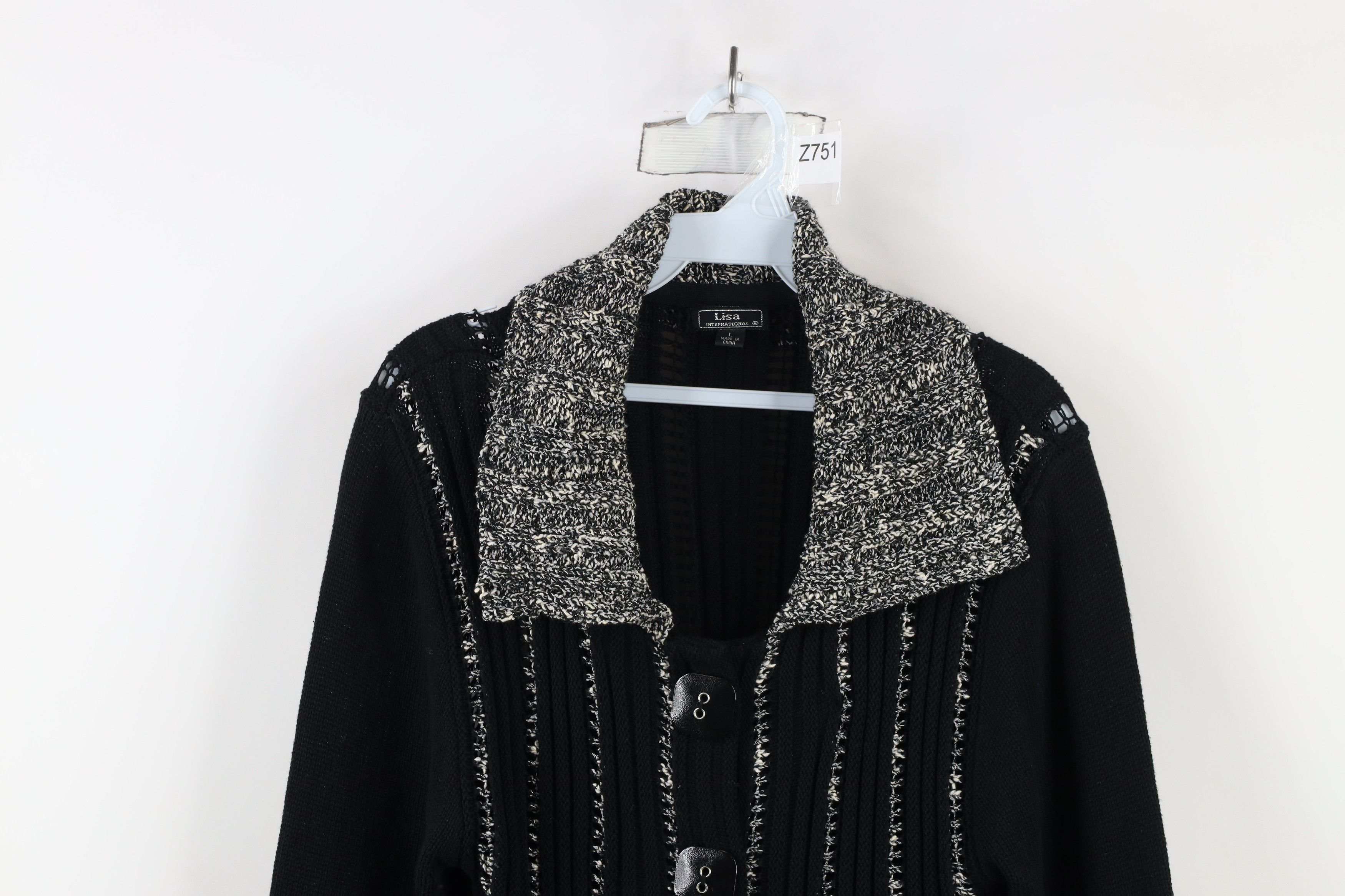 Vintage Vintage 90s Gothic Lagenlook Button Knit Cardigan Sweater Size L / US 10 / IT 46 - 2 Thumbnail