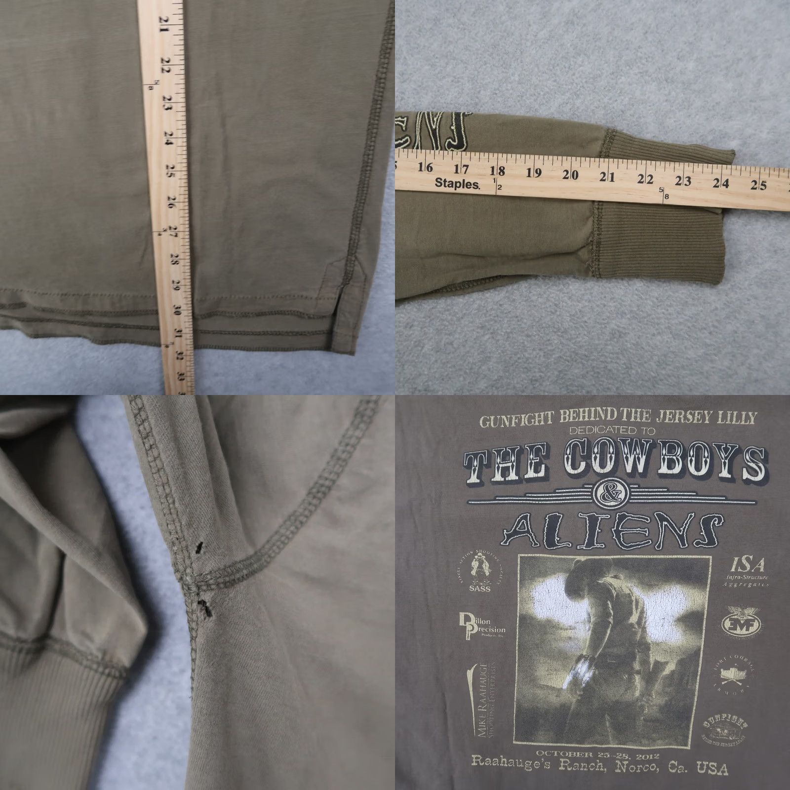 Vintage VINTAGE Cowboys and Aliens Movie Promo Long Sleeve T Shirt XL Olive Green Mens Size US XL / EU 56 / 4 - 10 Thumbnail