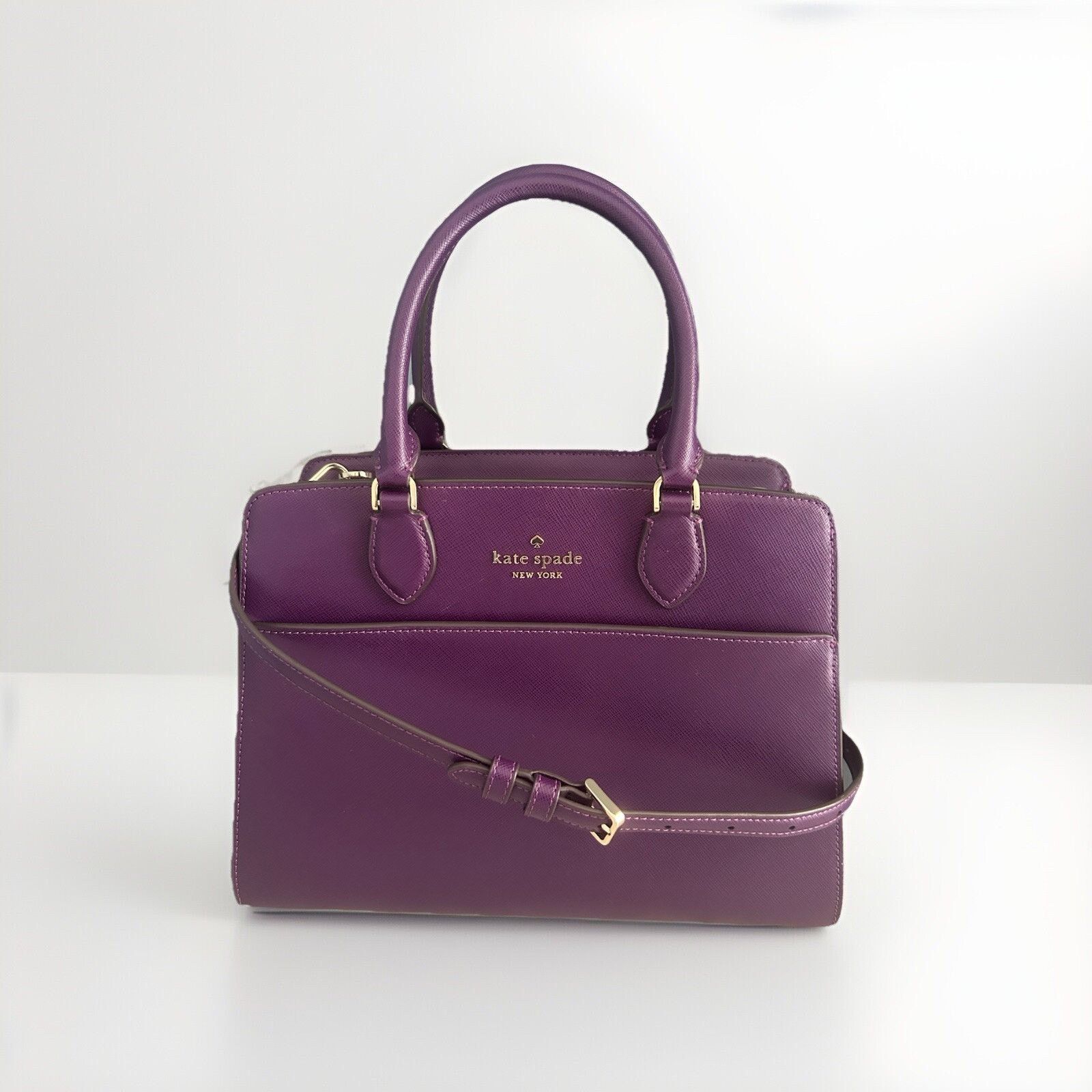 Kate Spade Ripe Plum Madison Saffiano Leather Purple Satchel