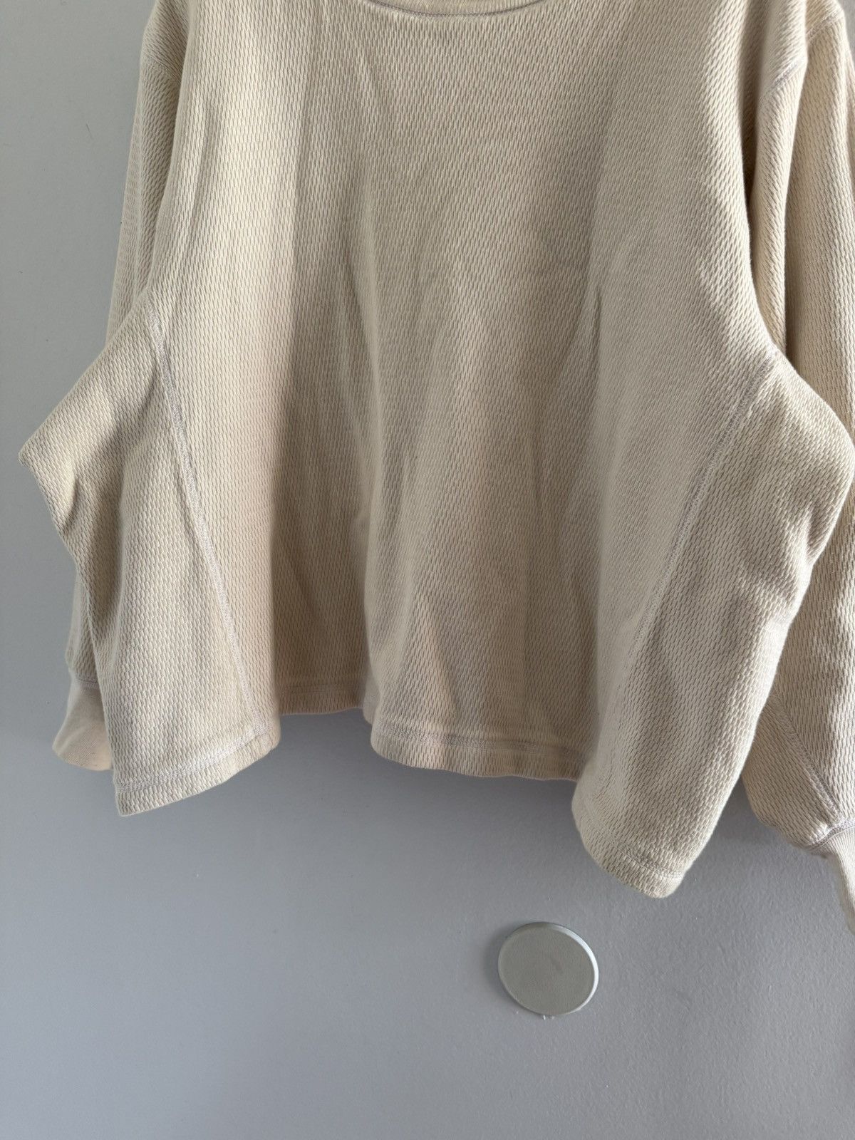 Kanye West SAMPLE Yeezy Season 7 Double Layer Thermal Upcycled Crewneck Size US L / EU 52-54 / 3 - 11 Thumbnail