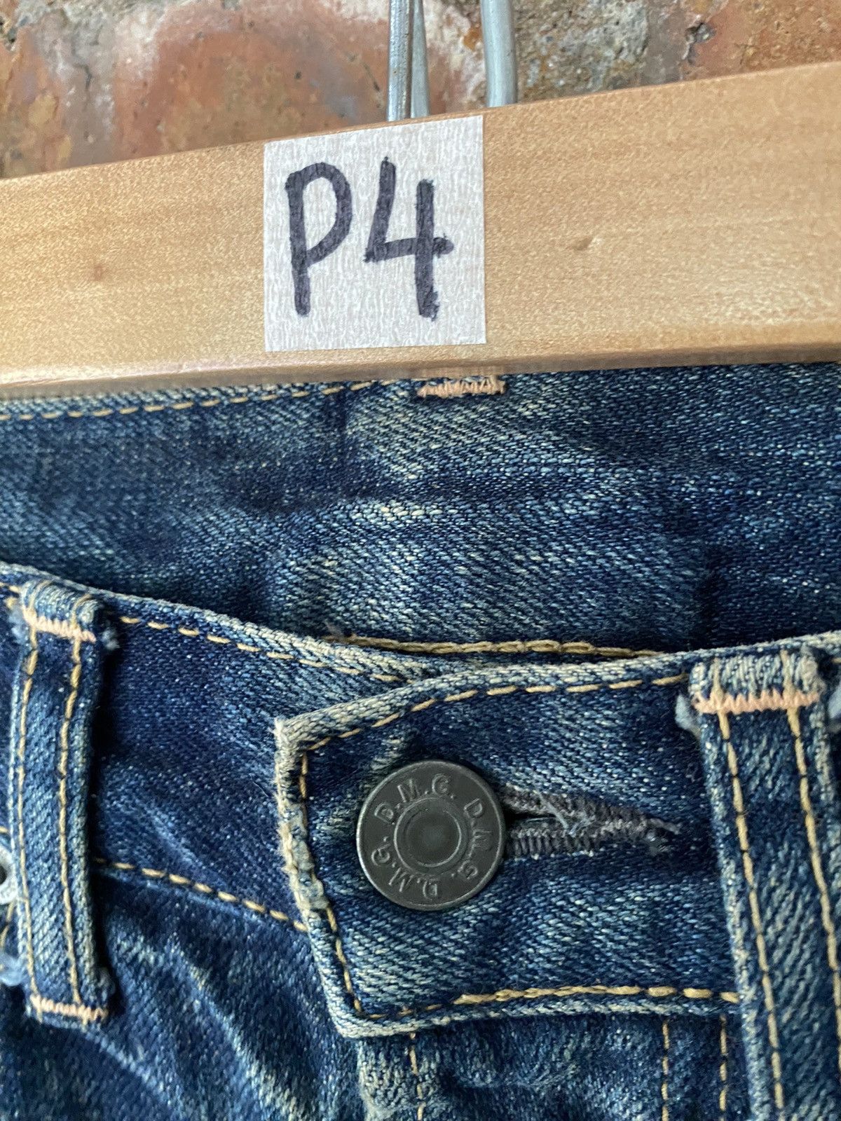 Kapital Vtg DMG Domino whisker patchwork distresses denim Size US 29 - 11 Thumbnail