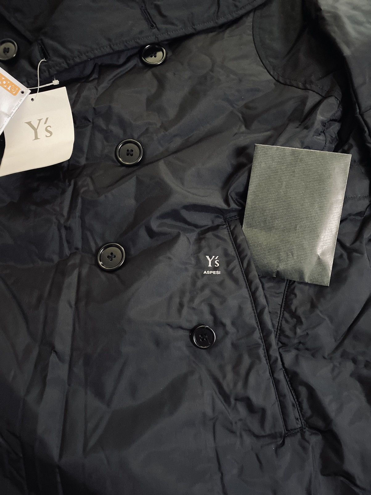 Y's Y’s x Aspesi Black Nylon Thermore Lightweight Peacoat 3 NWT Size US L / EU 52-54 / 3 - 16 Thumbnail