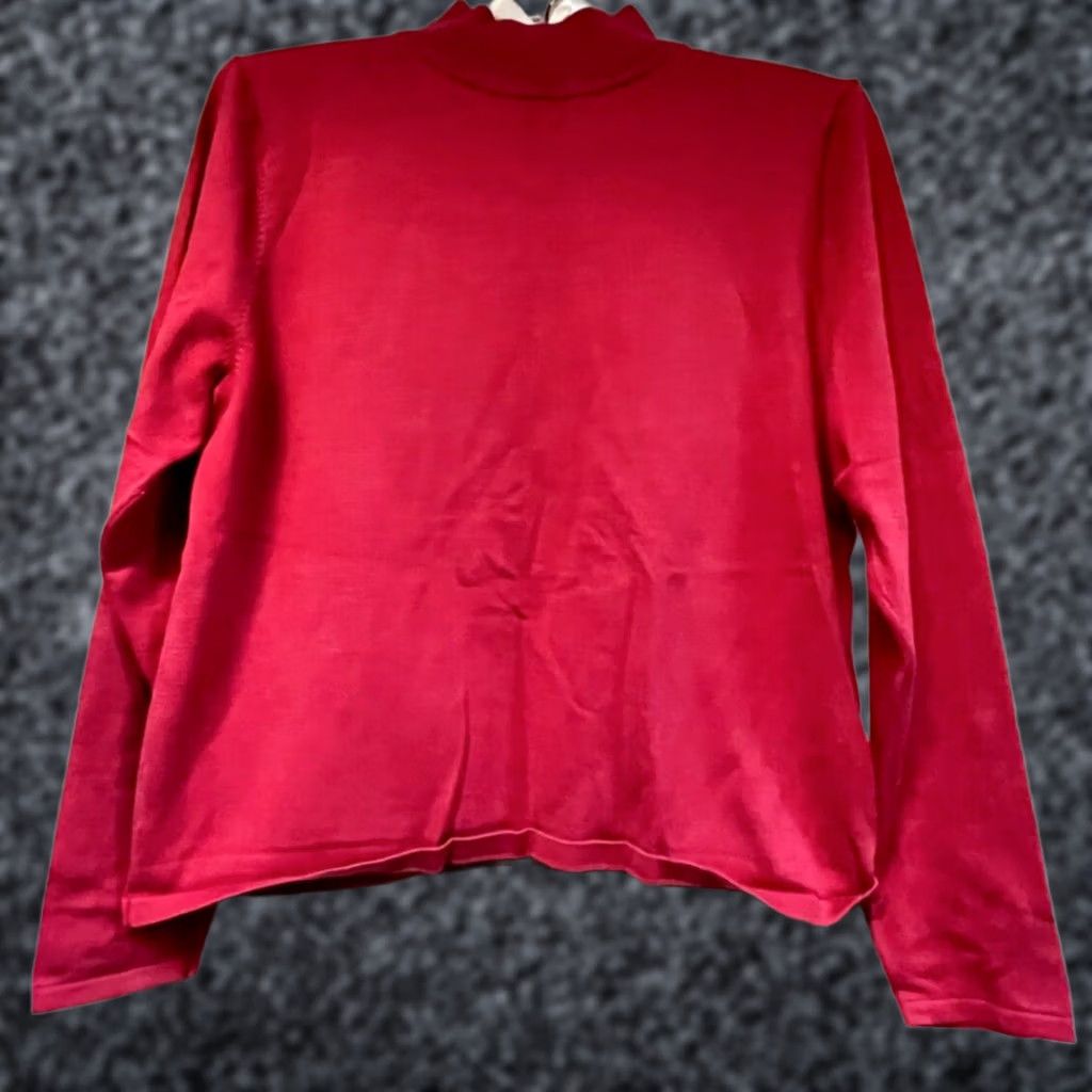 Pendleton Pendleton Women Sweater Red Large Mock Neck Long Sleeve Silk Blend Pullover Knit Size L / US 10 / IT 46 - 1 Thumbnail