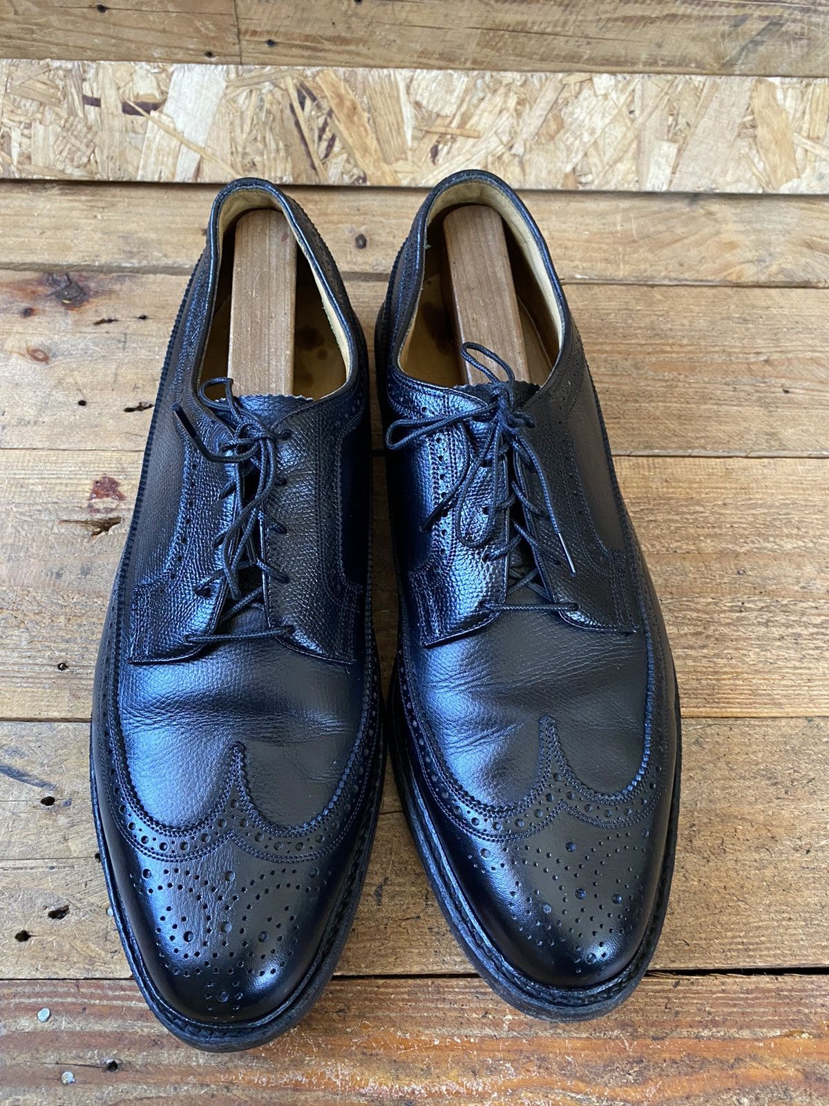 Florsheim × Vintage Vintage pebble grain wingtip oxford leather shoes 12C Size US 12 / EU 45 - 2 Thumbnail