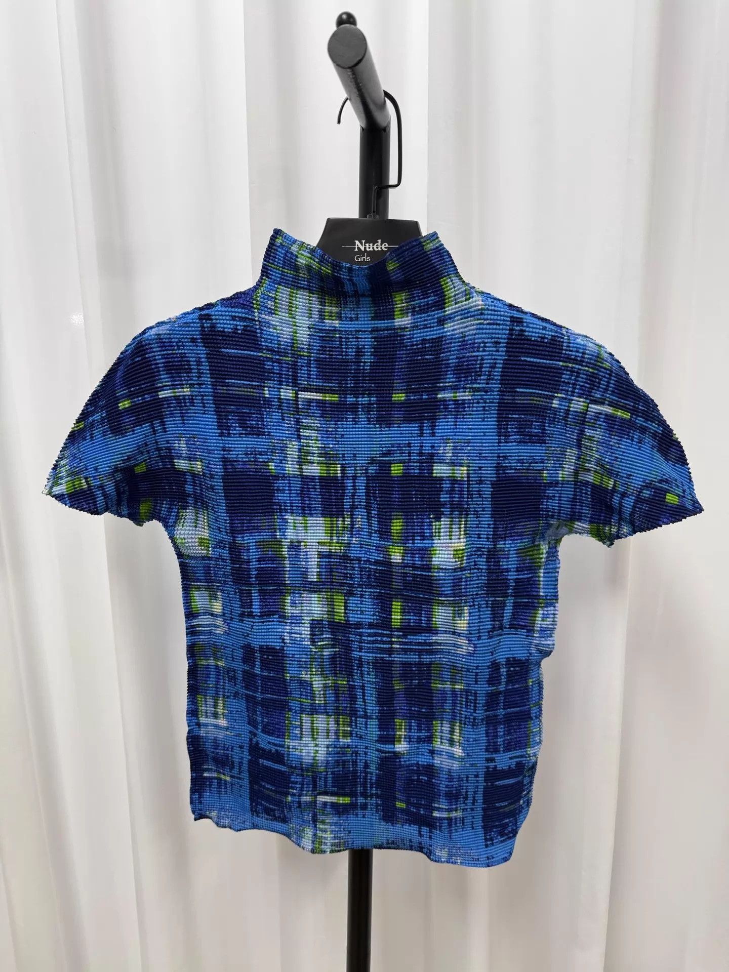 Issey Miyake ISSEY MIYAKE me blue green check short-sleeve shirt M Size M / US 6-8 / IT 42-44 - 2 Thumbnail