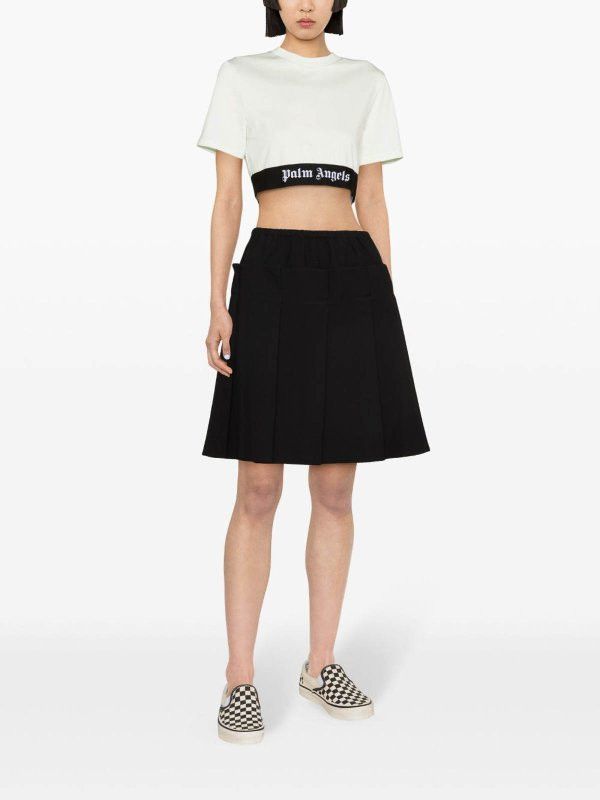 Palm Angels o1y1225 Crop Top in White/Black Size S / US 4 / IT 40 - 2 Thumbnail