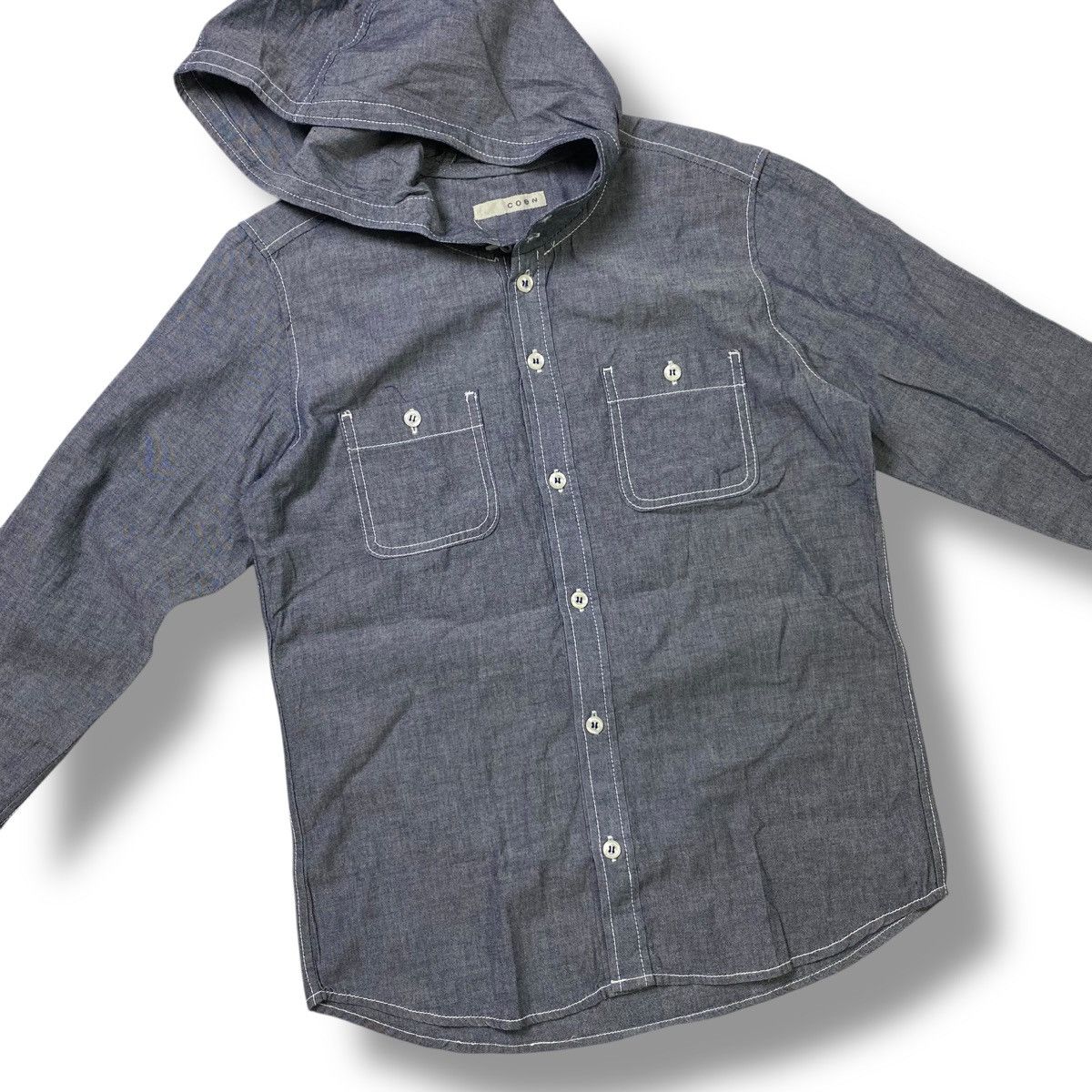 Designer Vintage coen long sleeve hooded button ups shirt Size US M / EU 48-50 / 2 - 4 Thumbnail