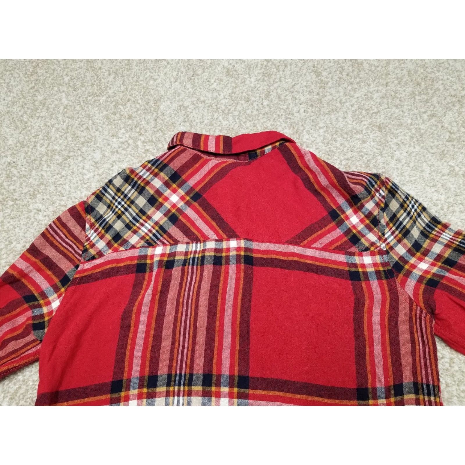 Garage Garage Top Womens XS Red 100% Rayon Plaid Long Sleeve Casual Shirt Size XS / US 0-2 / IT 36-38 - 6 Thumbnail